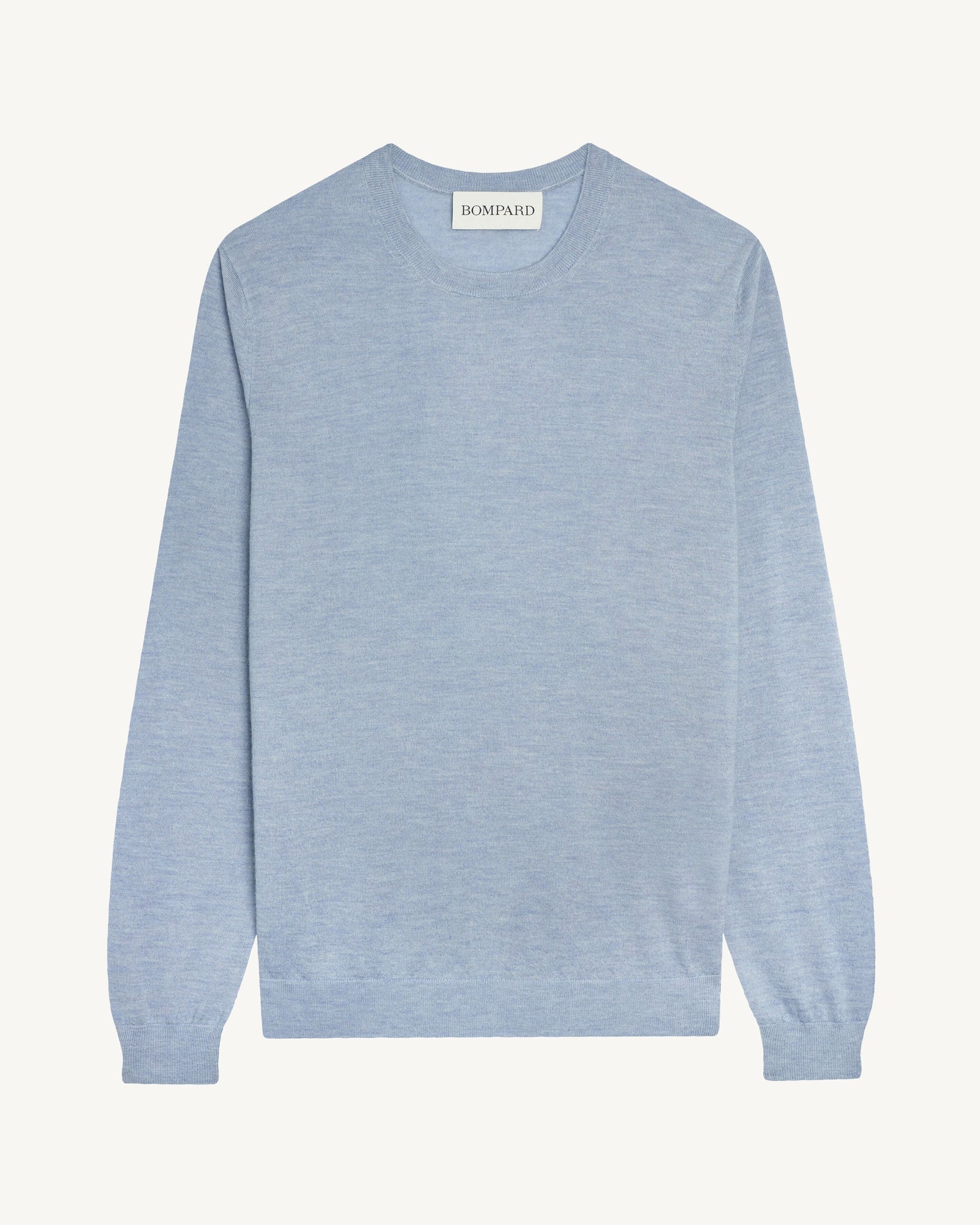 Pull col rond ultrafin-BLEU GLACIER-100% cachemire
