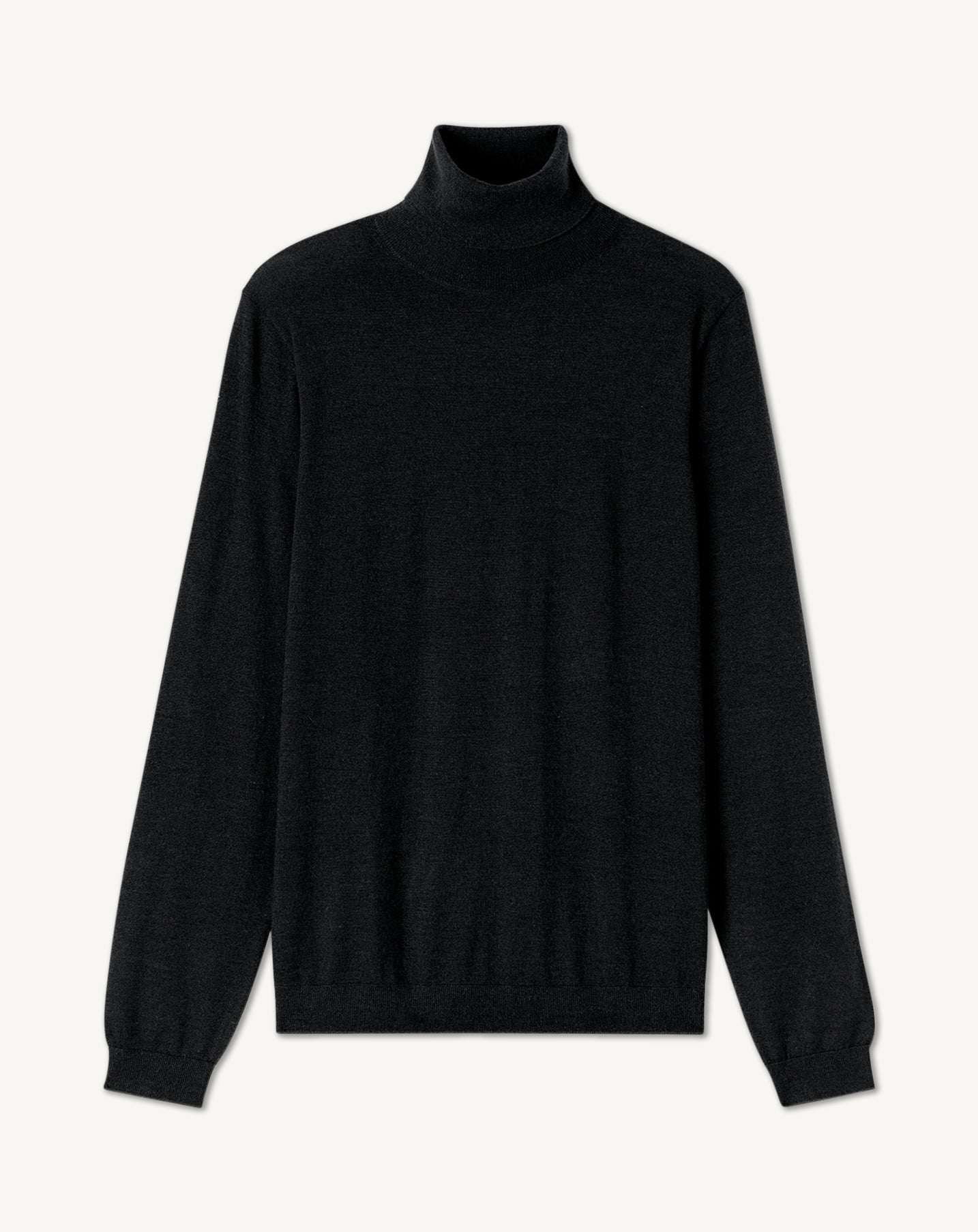 Pull col roulé ultrafin-NOIR-100% cachemire