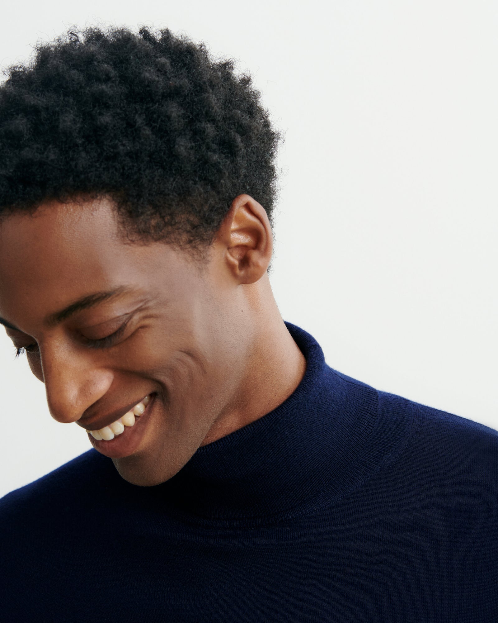 Pull col roulé ultrafin-MARINE-100% cachemire