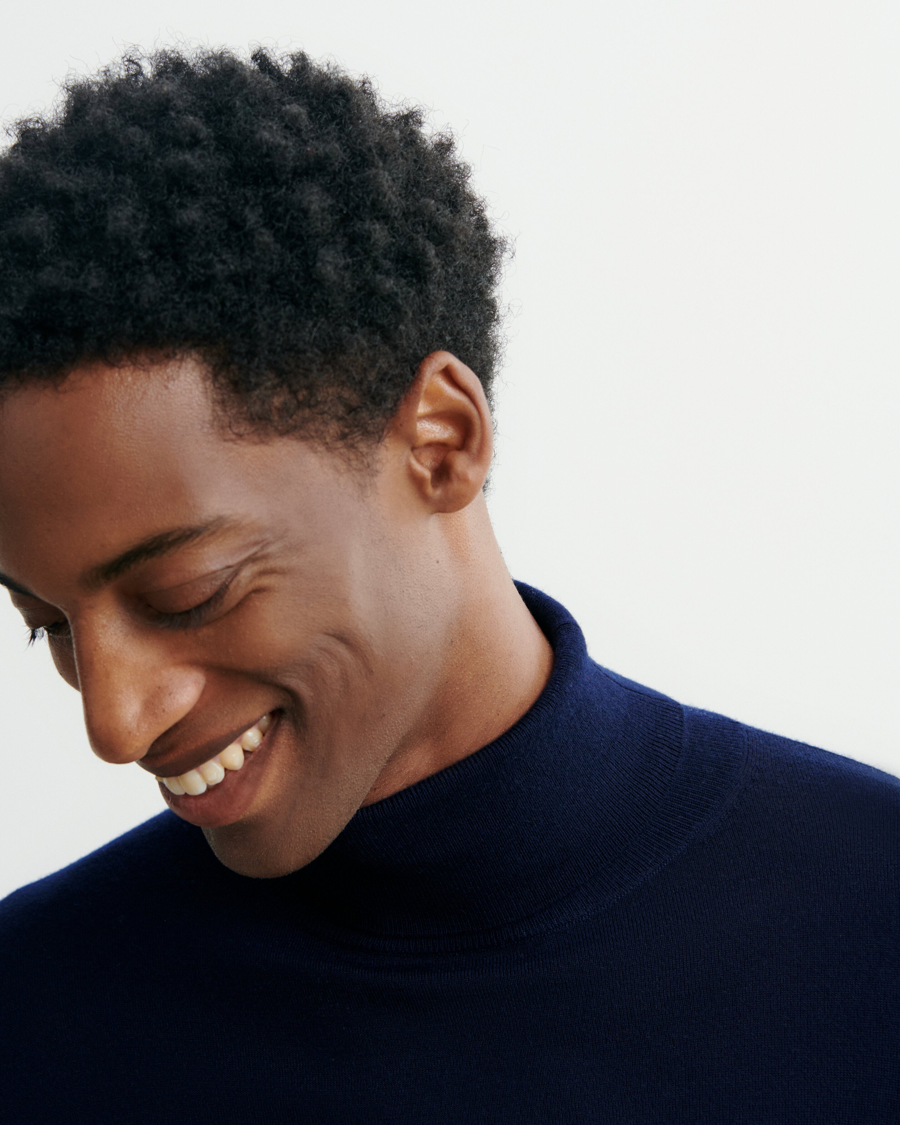 Pull col roulé ultrafin-MARINE-100% cachemire