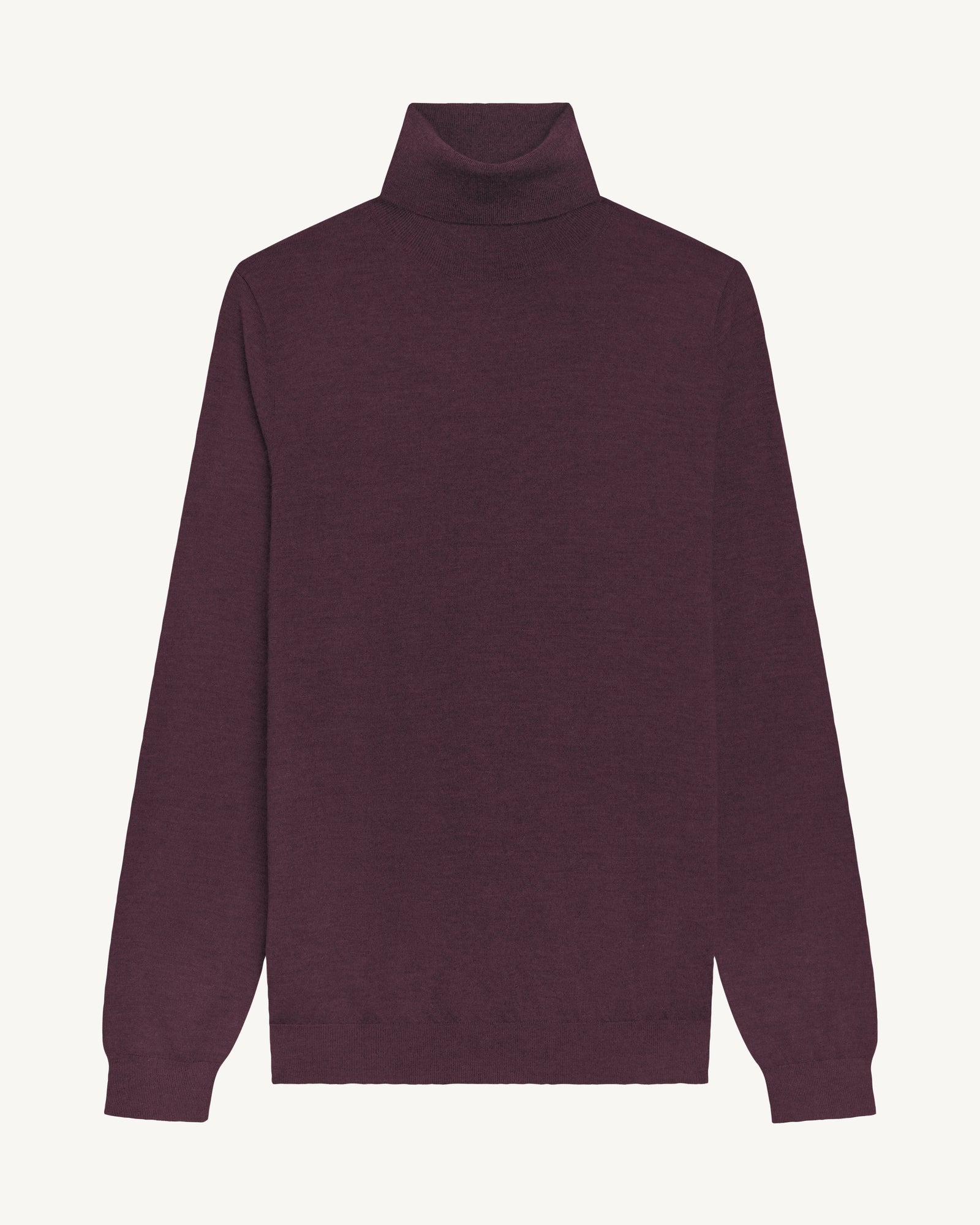 Pull col roulé ultrafin-GRENAT-100% cachemire