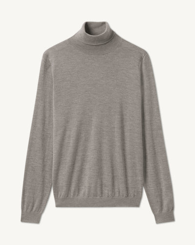 Pull col roulé ultrafin-GRIS METEORITE-100% CACHEMIRE