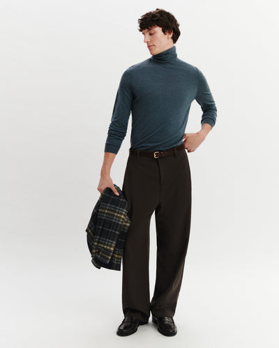 Pull col roulé Florent-BLEU GRANIT-100% cachemire