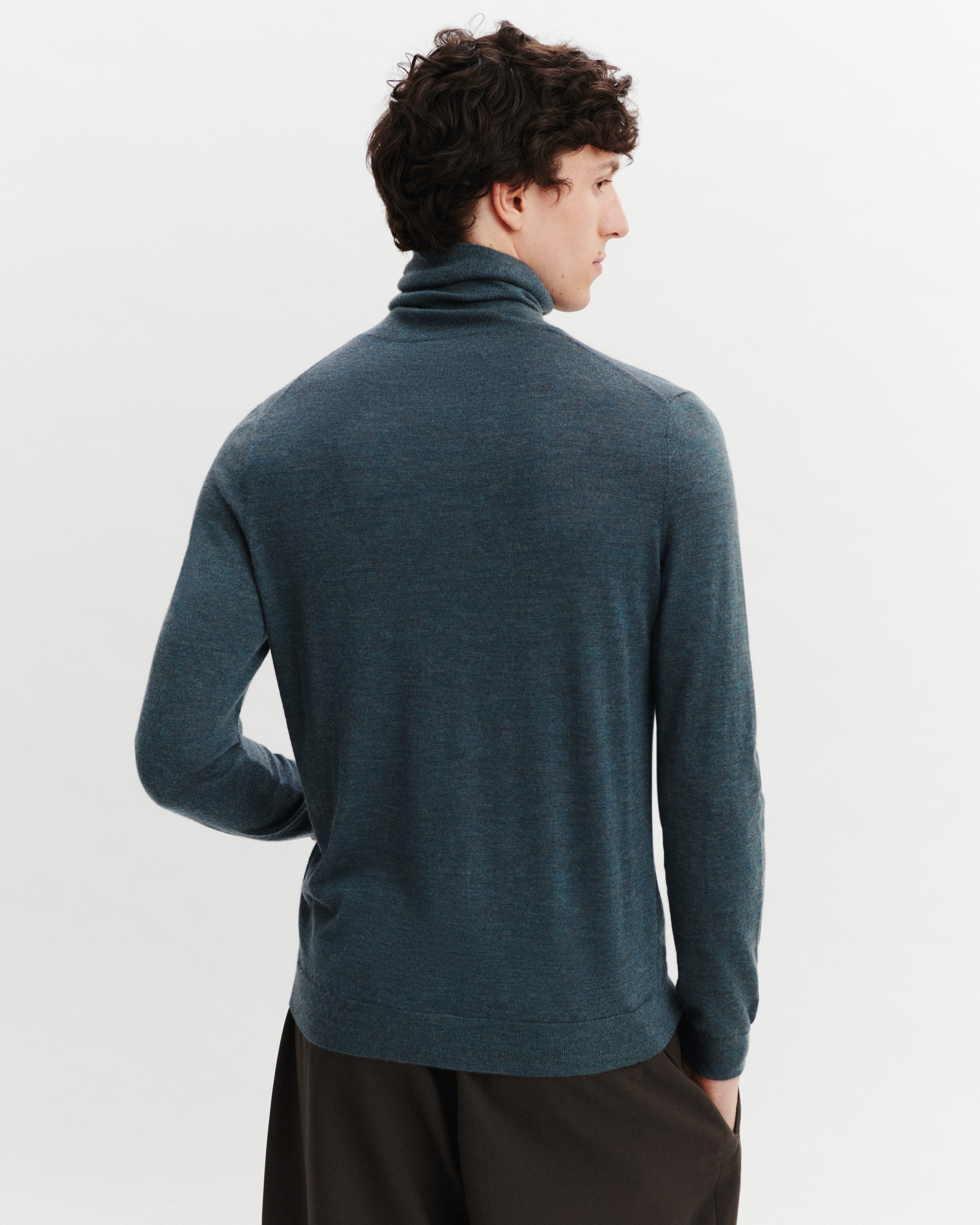 Pull col roulé Florent-BLEU GRANIT-100% cachemire