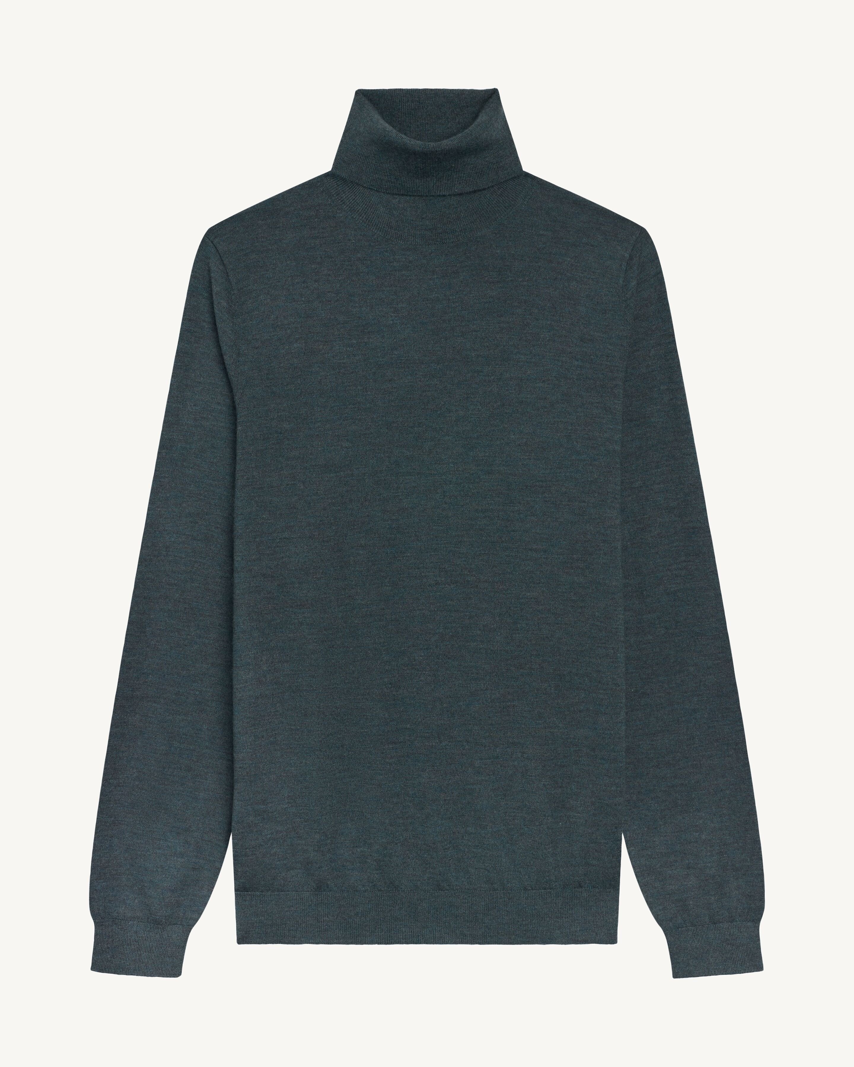 Pull col roulé ultrafin-BLEU GRANIT-100% cachemire