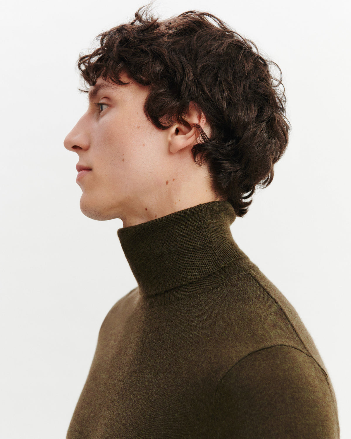 Pull col roulé Florent-KAKI KOMBU-100% cachemire
