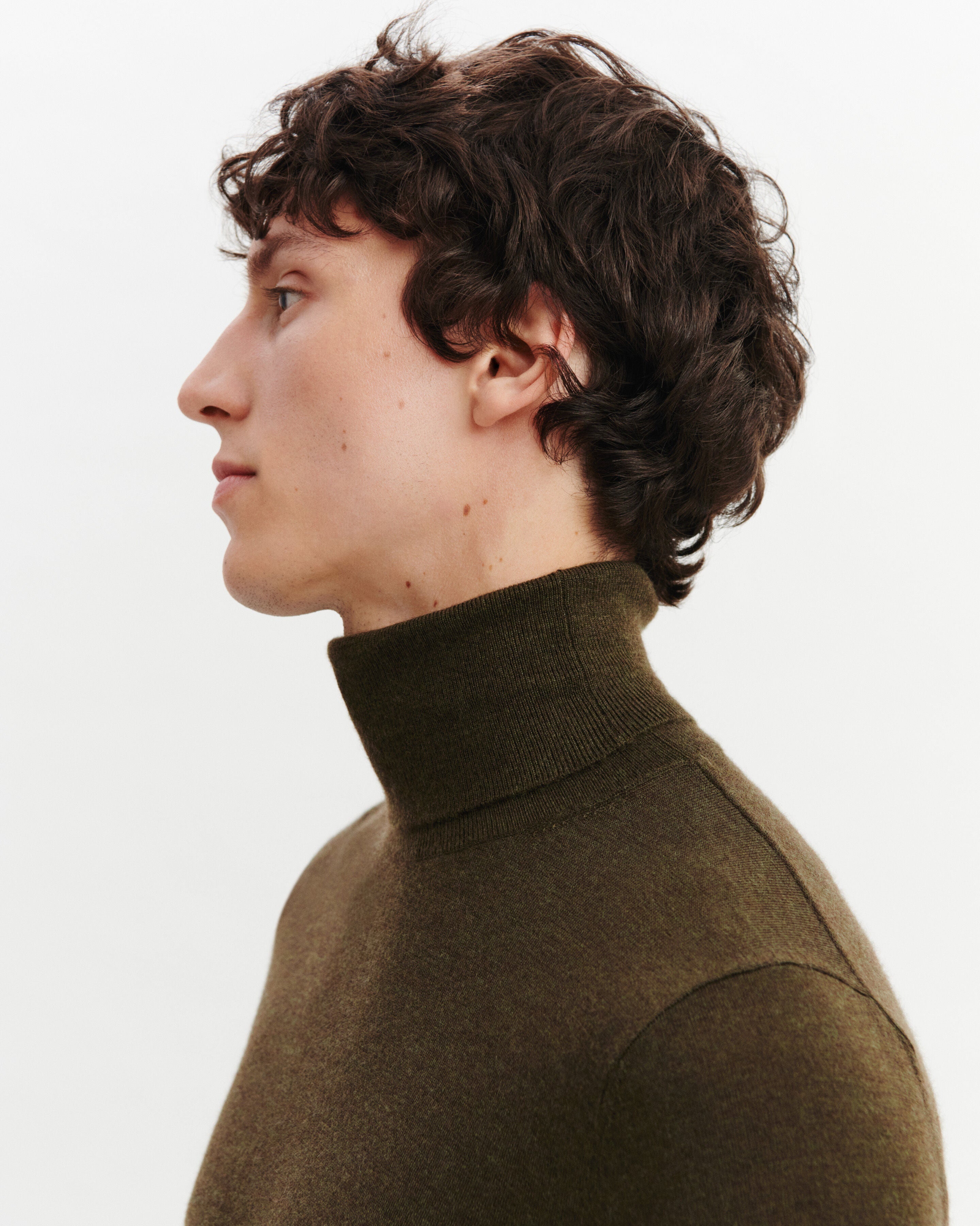 Pull col roulé Florent-KAKI KOMBU-100% cachemire