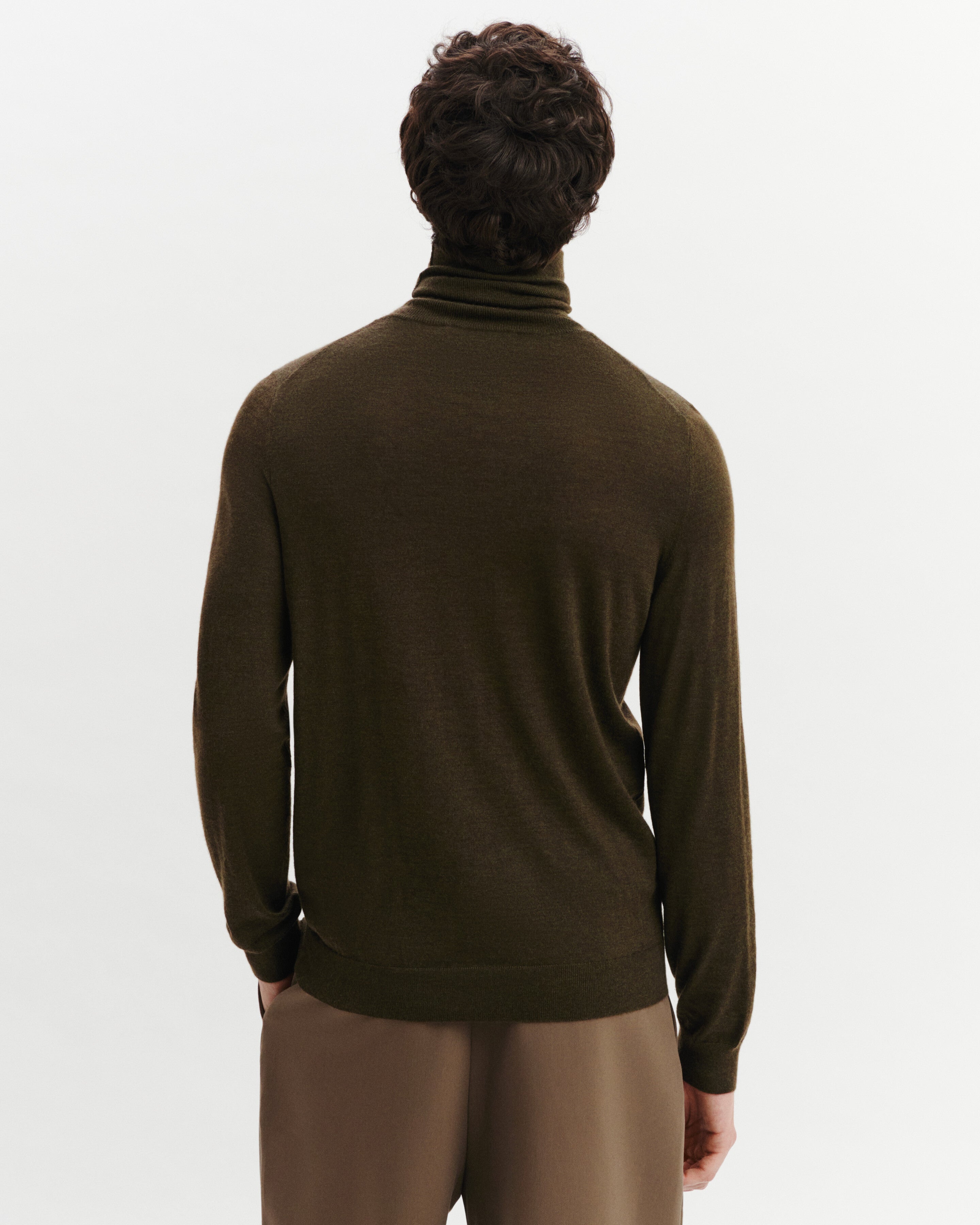Pull col roulé Florent-KAKI KOMBU-100% cachemire