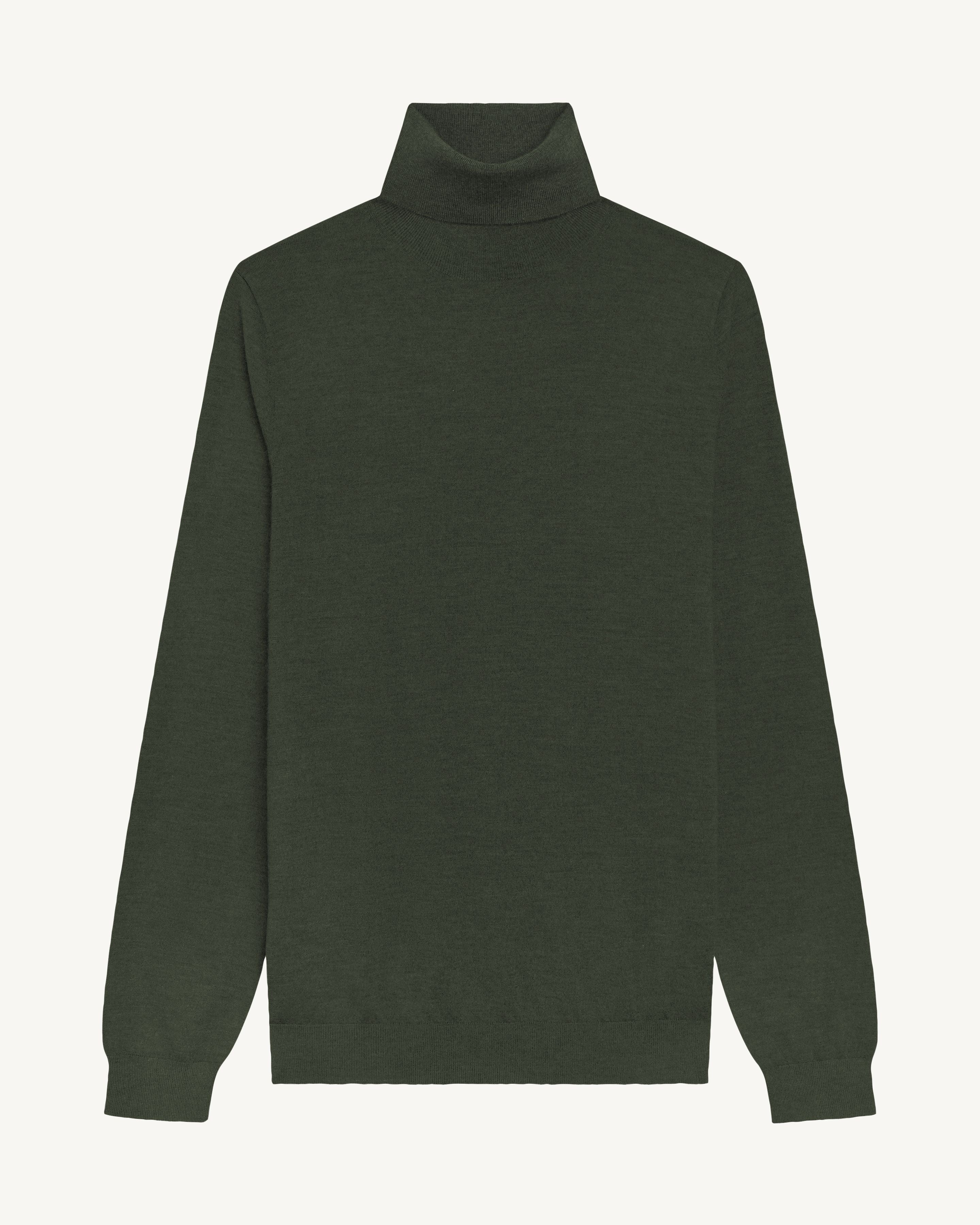 Pull col roulé ultrafin-KAKI KOMBU-100% cachemire