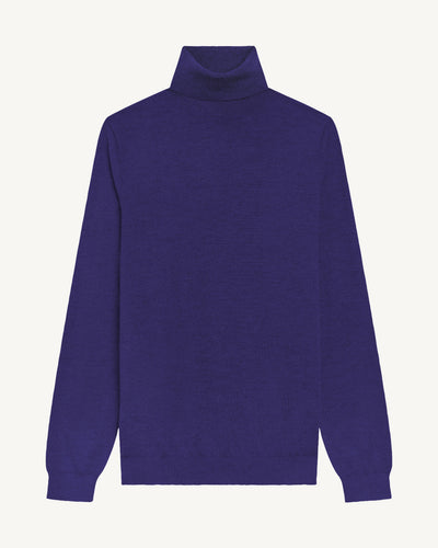 Pull col roulé ultrafin-ULTRAVIOLET FONCE-100% cachemire