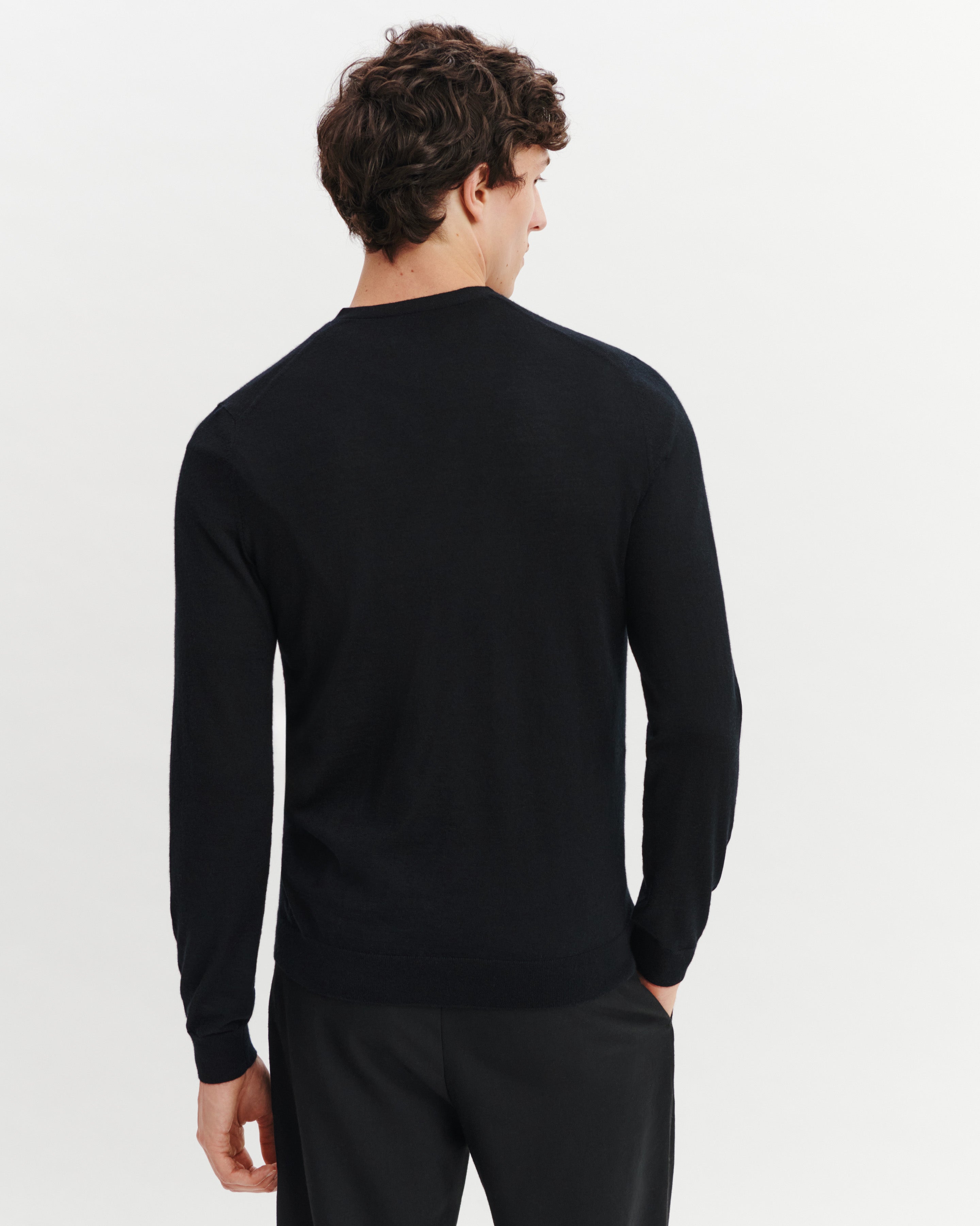 Pull col V Faustin-NOIR-100% cachemire
