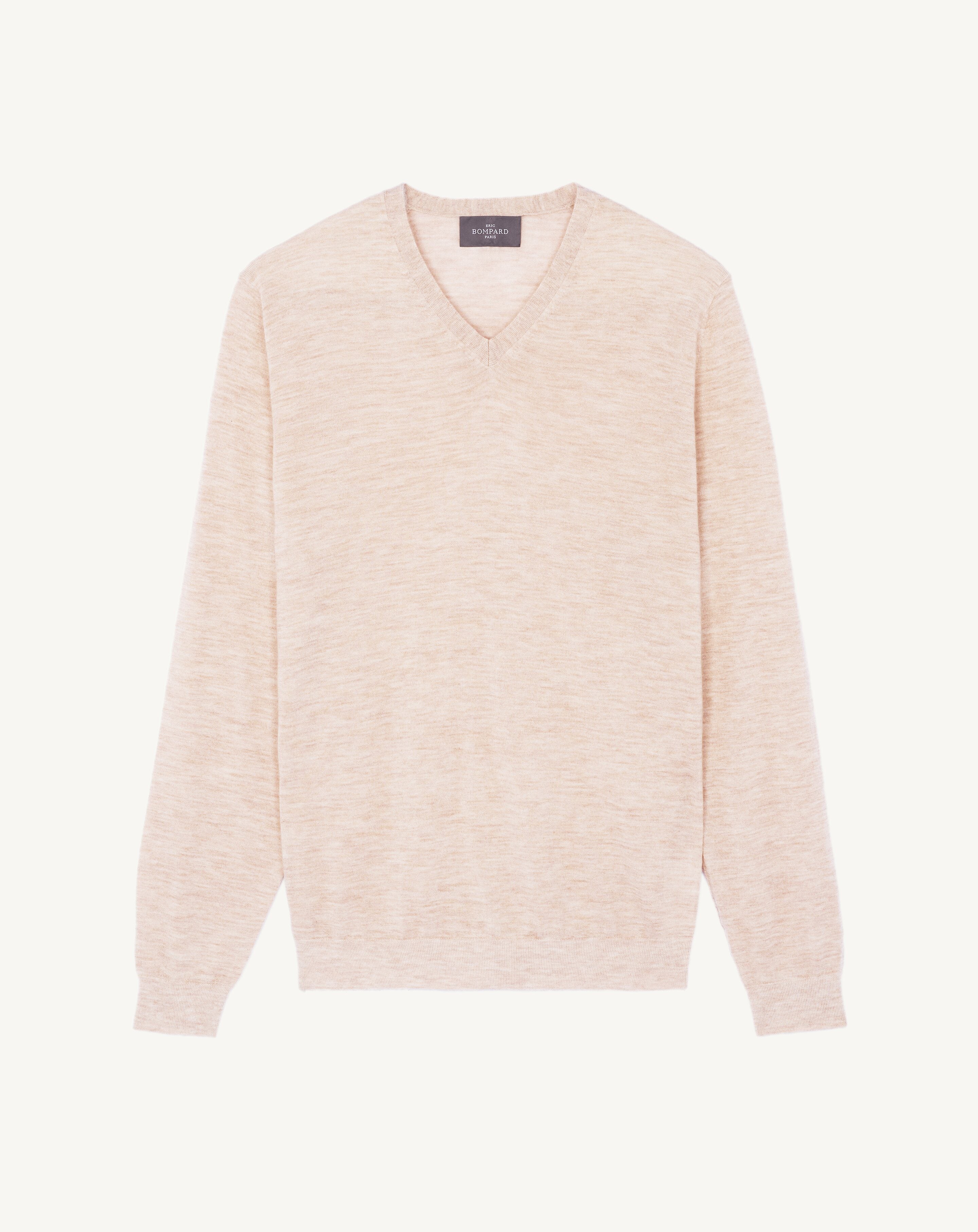 Pull col V ultrafin-TOURTERELLE-100% cachemire