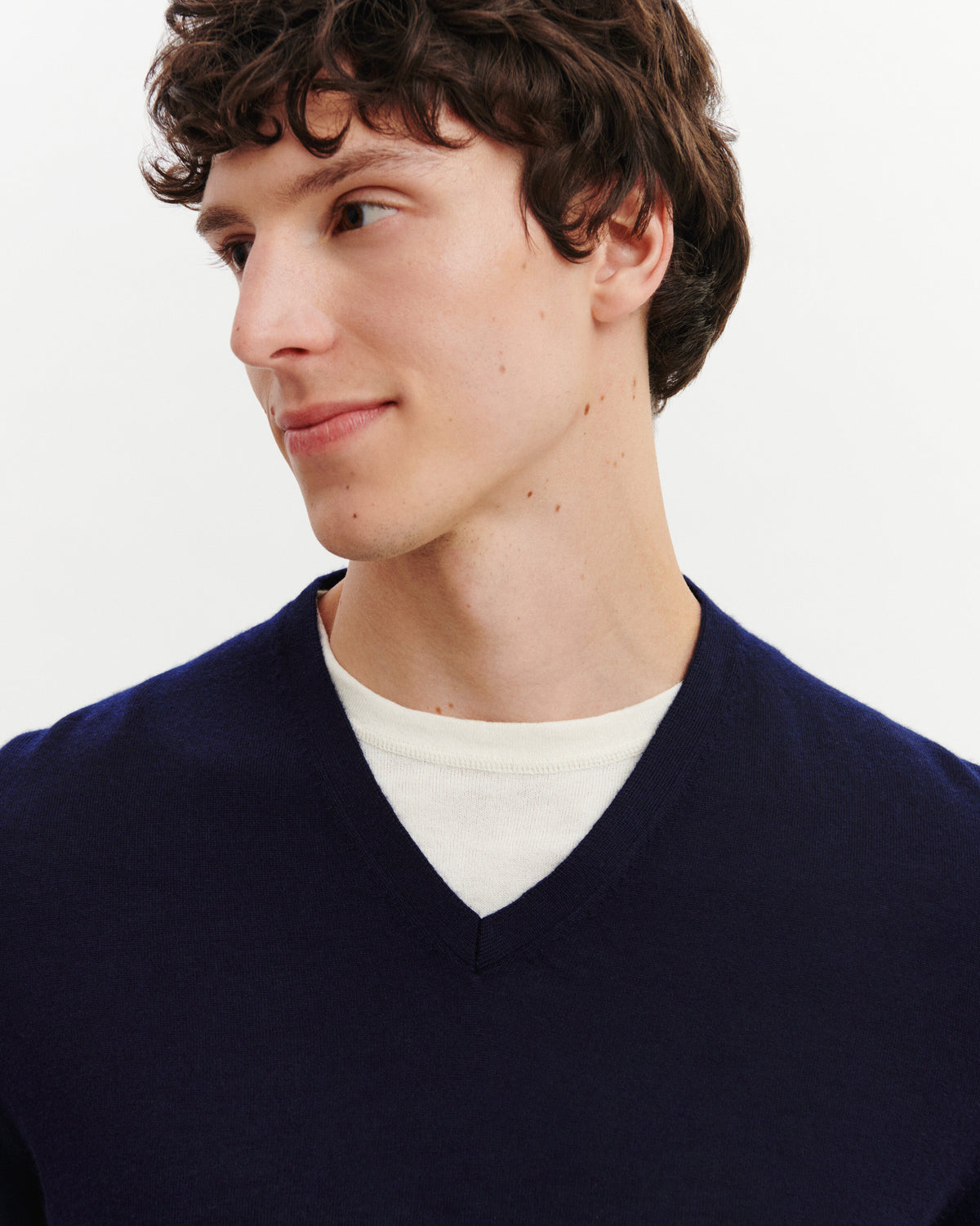 Pull V ultrafin-MARINE-100% CACHEMIRE