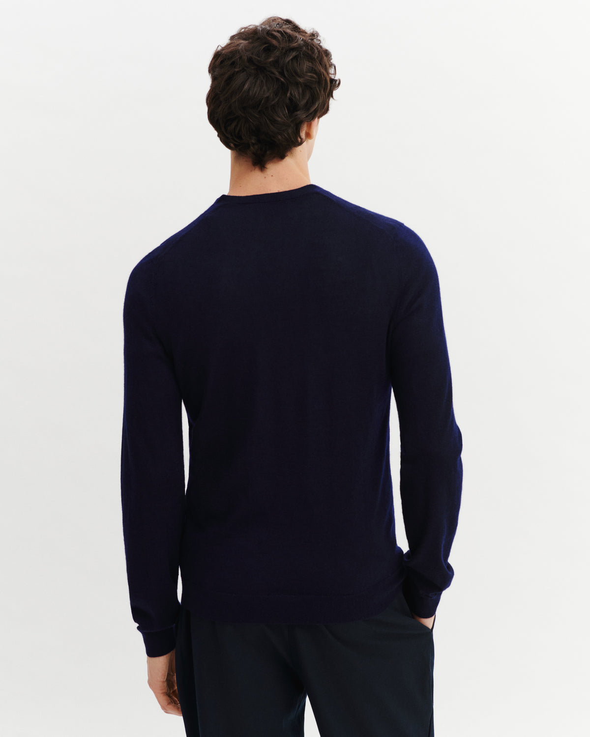 Pull V ultrafin-MARINE-100% CACHEMIRE