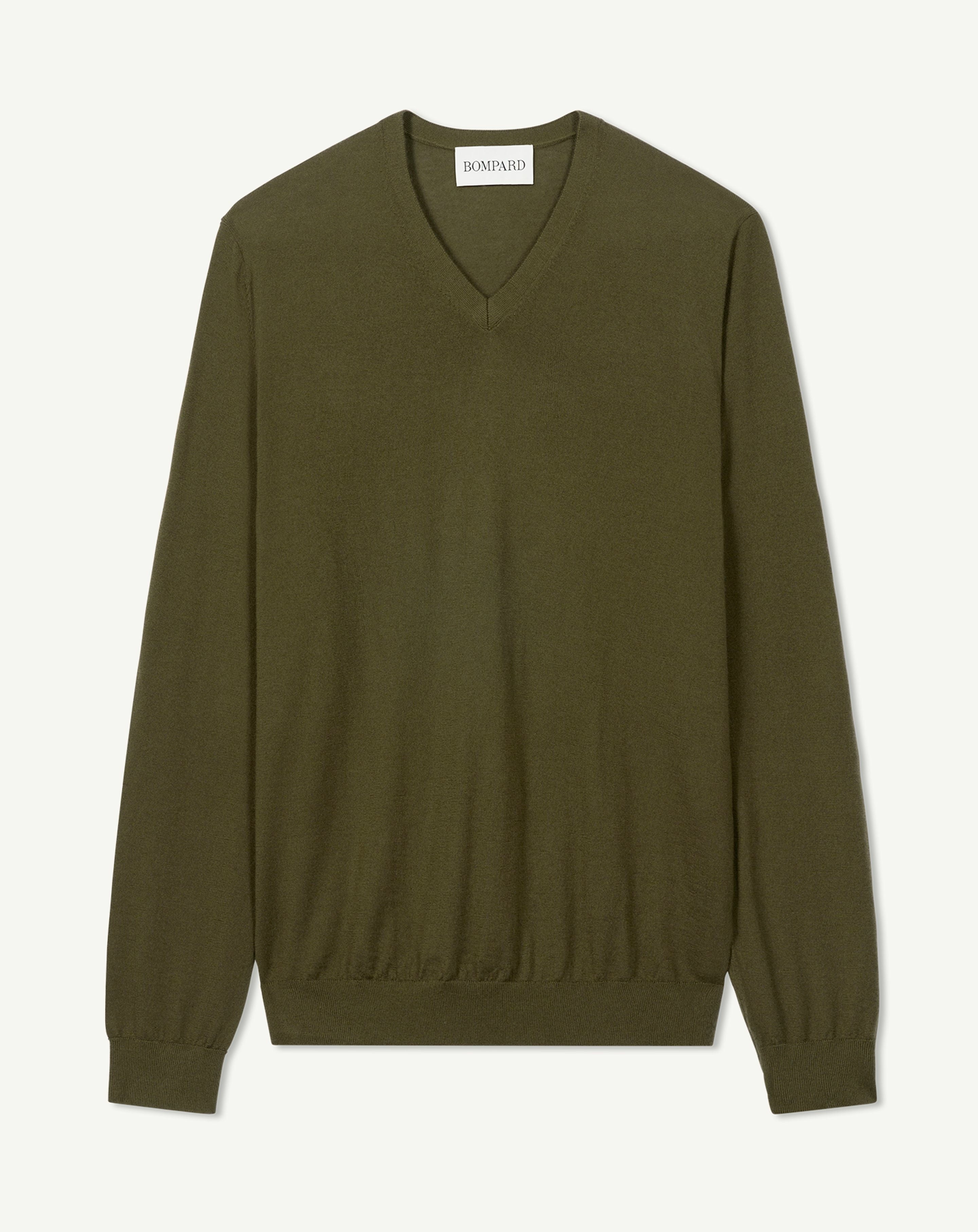Pull col V ultrafin-BRONZE-100% cachemire