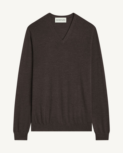Pull col V ultrafin-RISTRETTO-100% cachemire
