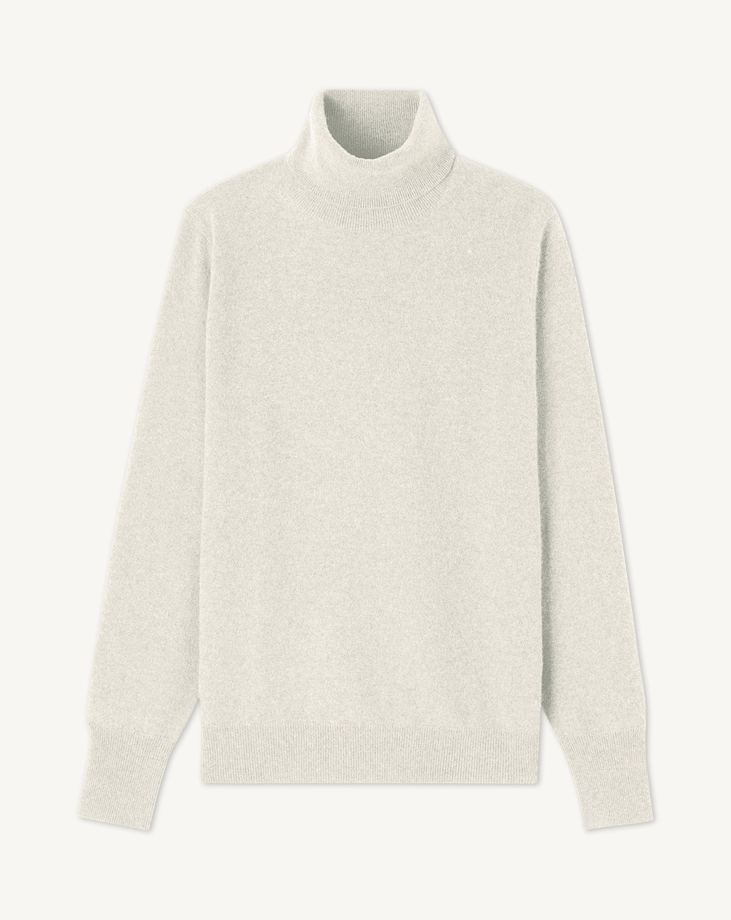 Pull col roulé classique-NATUREL-100% cachemire