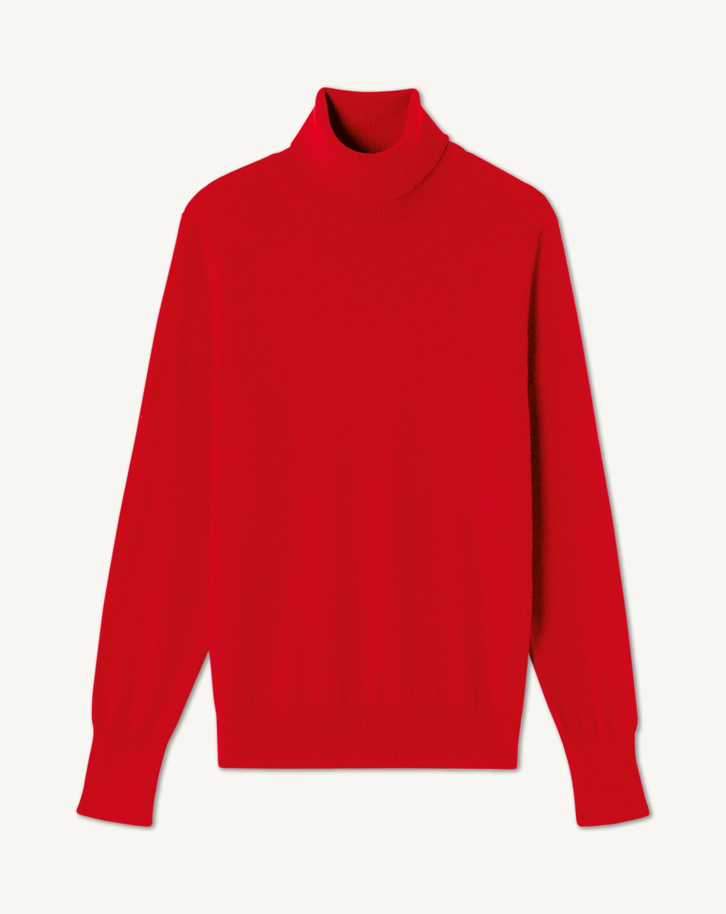 Pull col roulé classique-ROUGE GORGE-100% cachemire