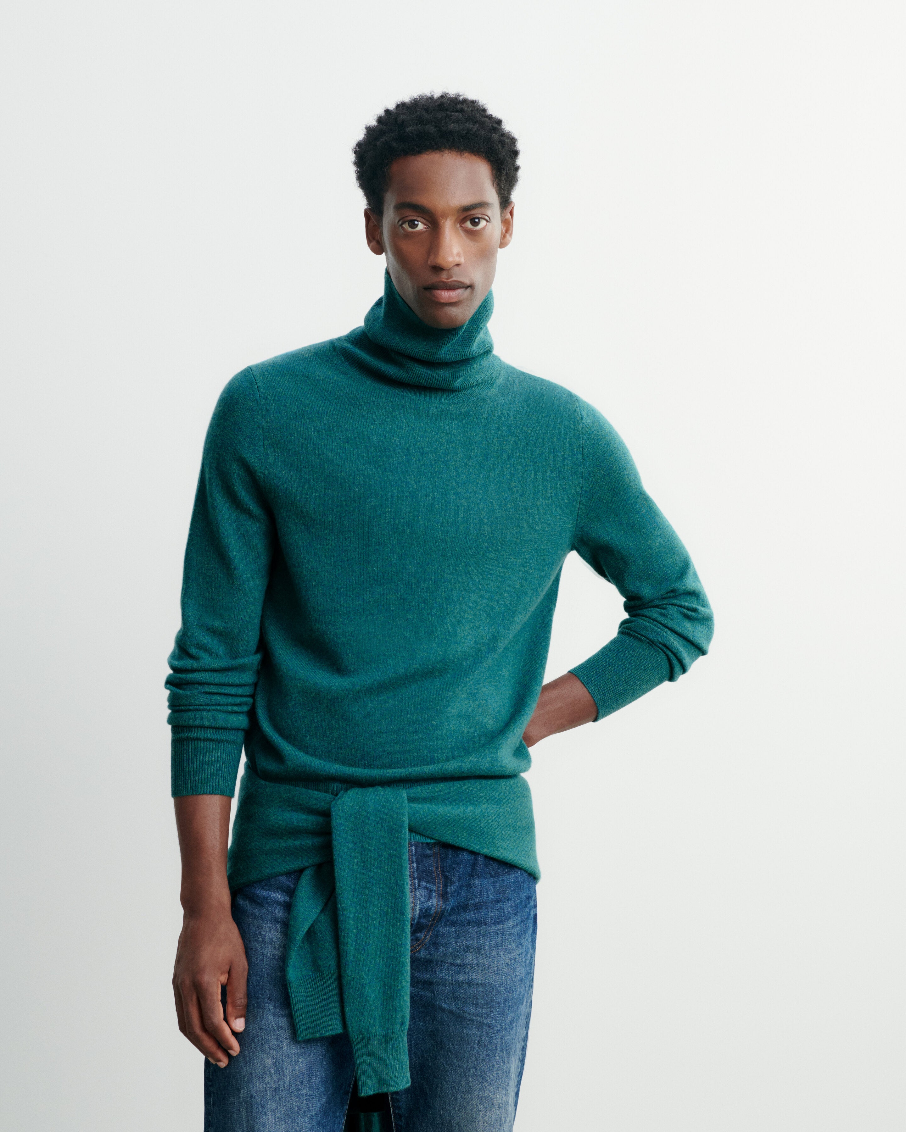 Pull col roulé classique-CEDRE-100% cachemire