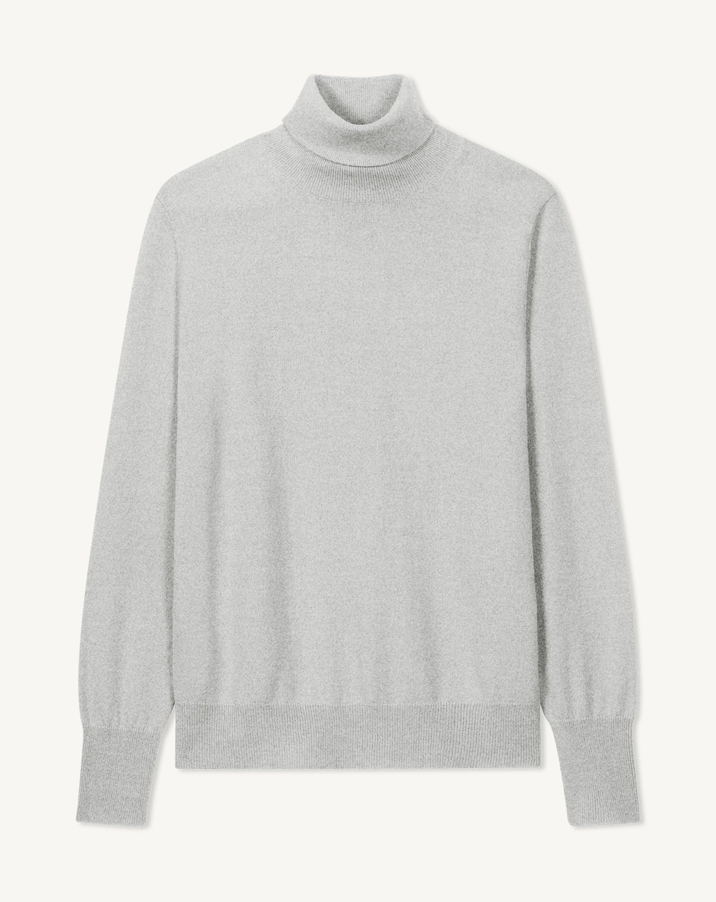 Pull col roulé classique-GRIS ARGENTE-100% cachemire