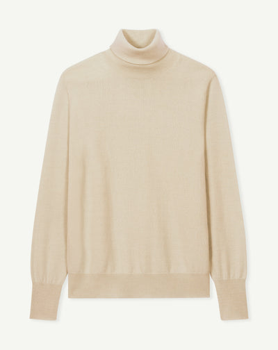 Pull col roulé classique-AVOINE-100% cachemire