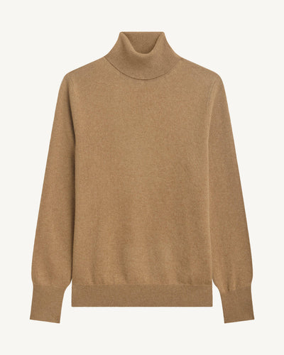 Pull col roulé classique-KRAFT-100% cachemire