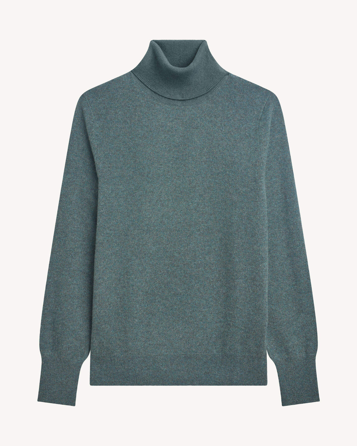Pull col roulé classique-BLEU GRANIT-100% cachemire
