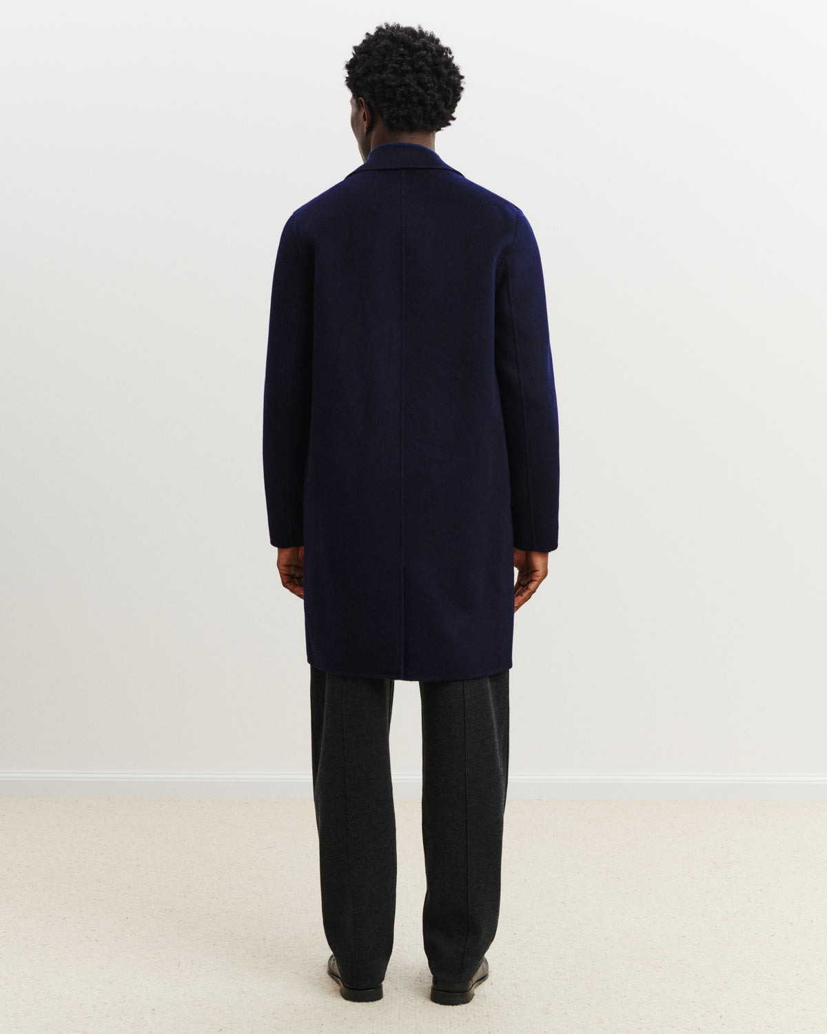 Manteau double face-MARINE-90% LAINE 10% CACHEMIRE