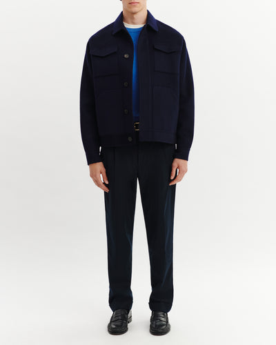 Veste boutonnée à poches-MARINE-90% LAINE 10% CACHEMIRE