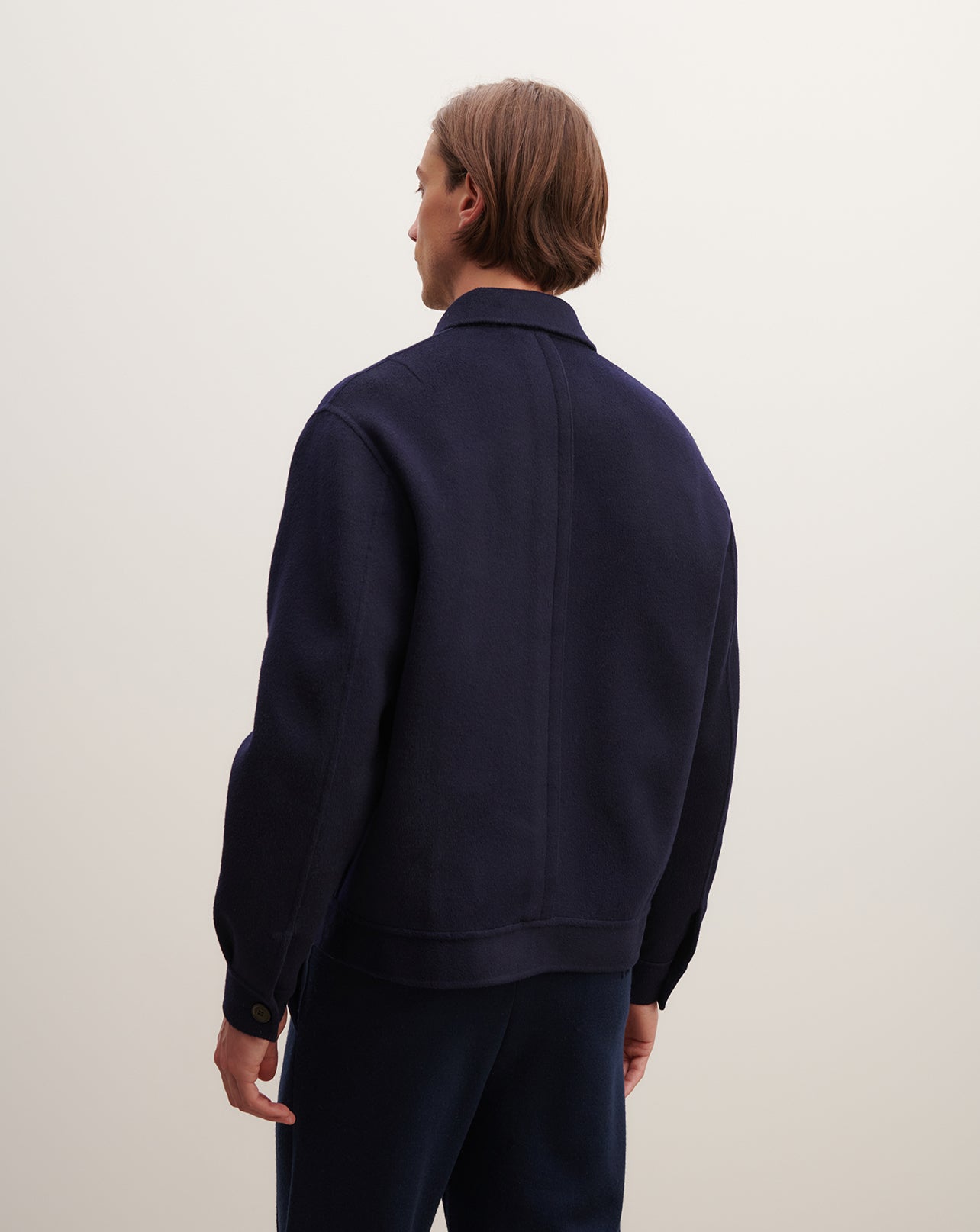 Veste boutonnée à poches-MARINE-90% LAINE 10% CACHEMIRE
