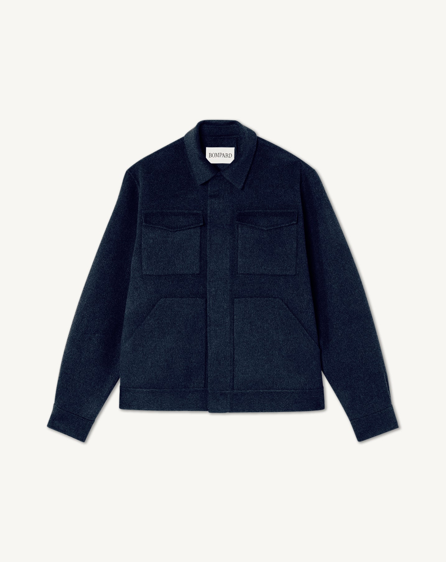 Veste boutonnée à poches-MARINE-90% LAINE 10% CACHEMIRE