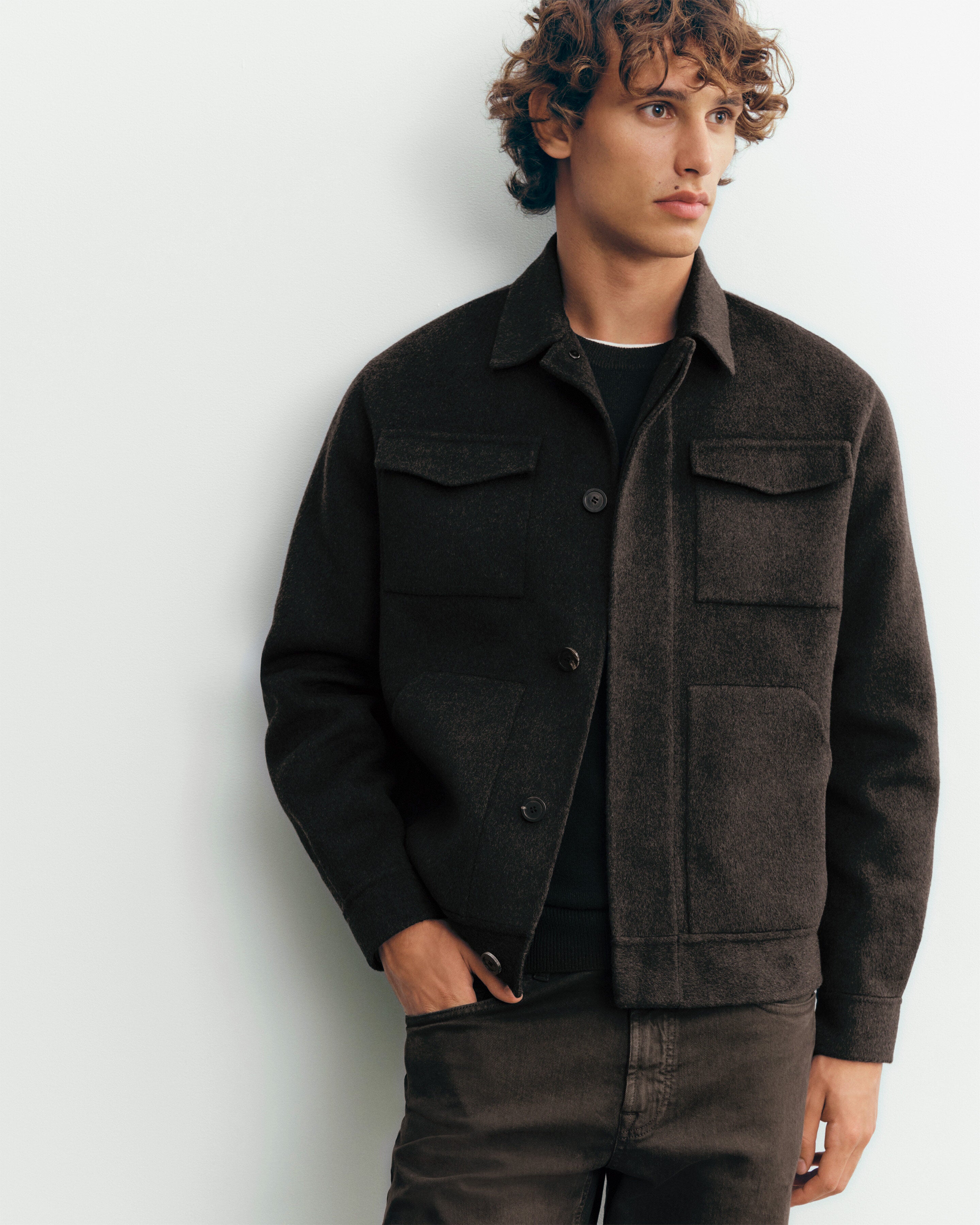 Veste double face-WENGE-90% laine 10% cachemire