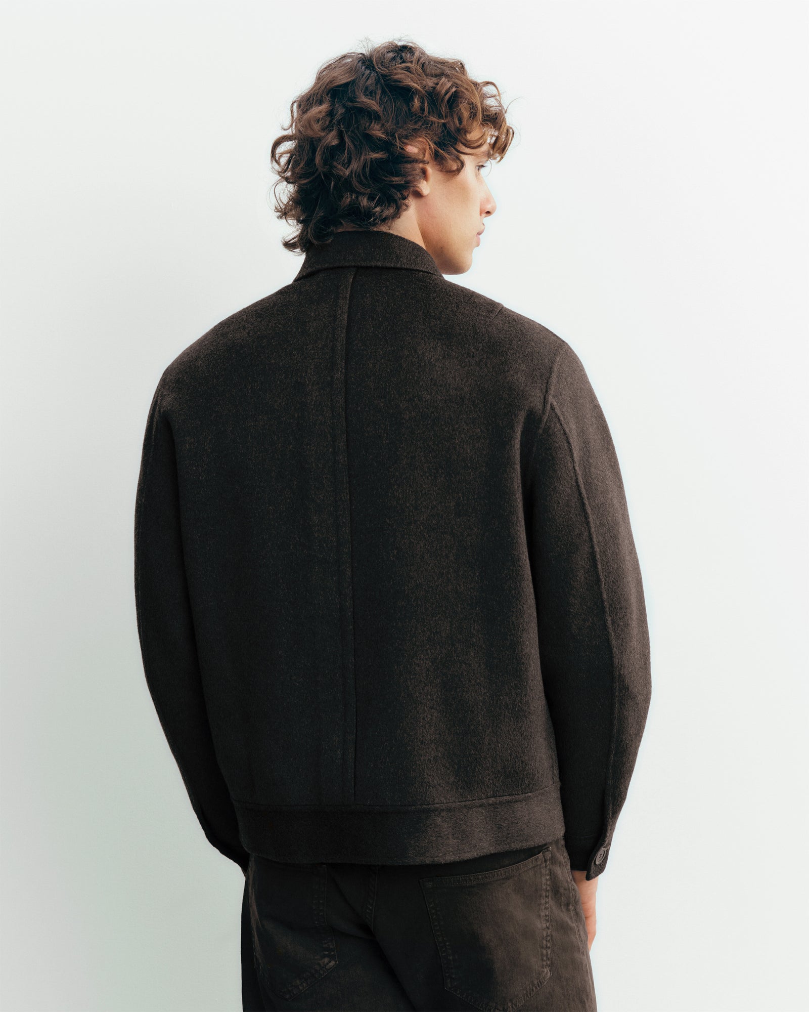 Veste double face-WENGE-90% laine 10% cachemire