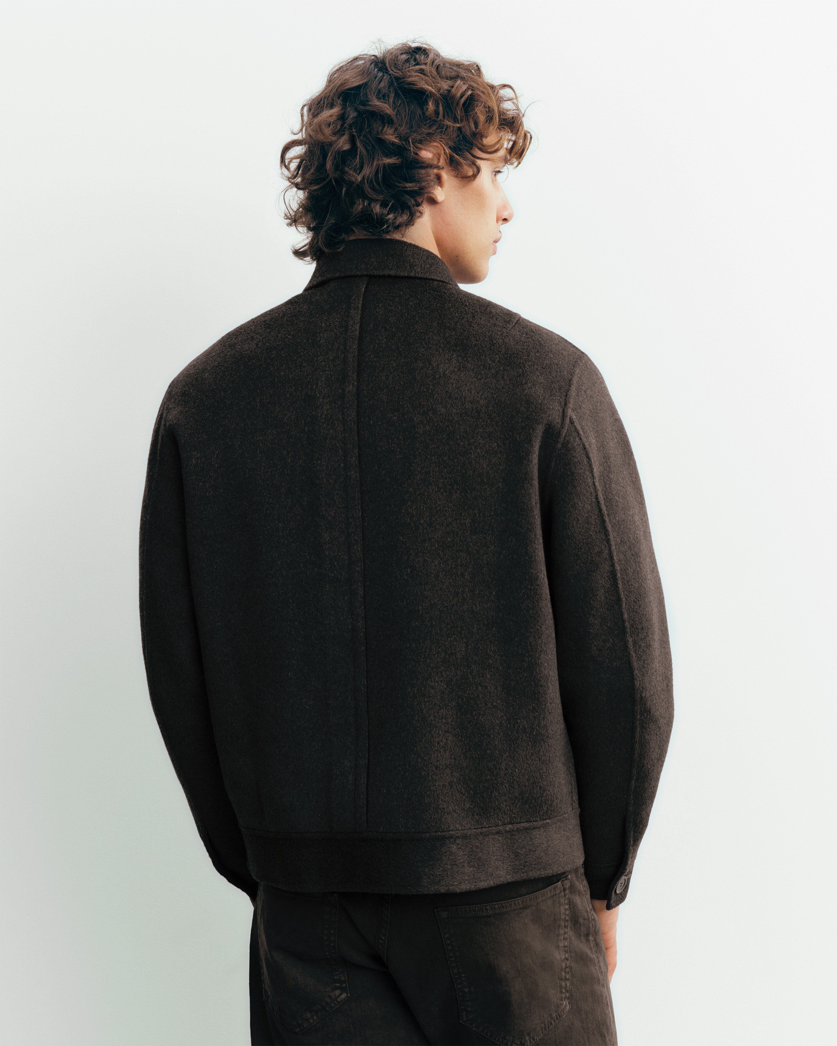 Veste double face-WENGE-90% laine 10% cachemire