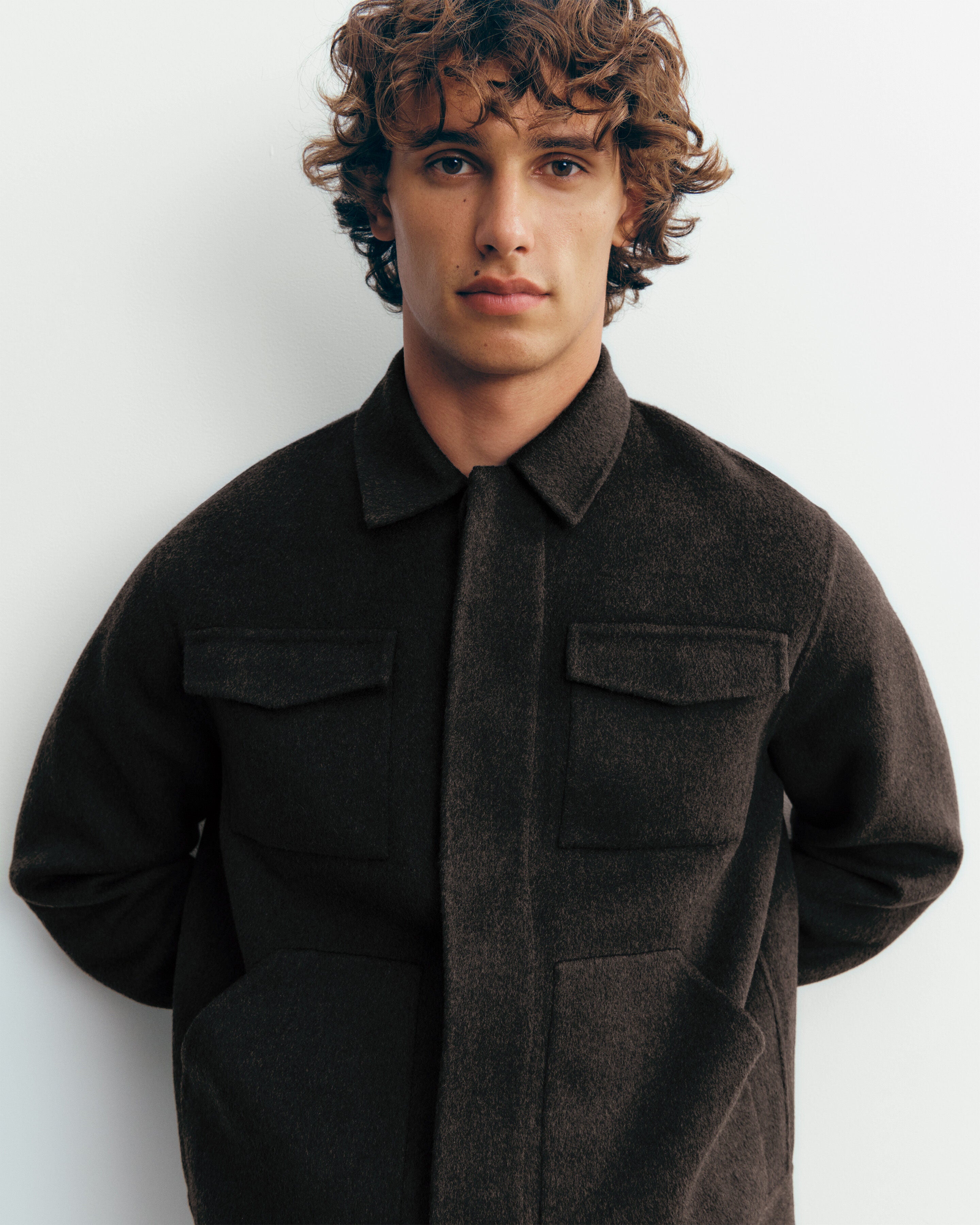 Veste double face-WENGE-90% laine 10% cachemire