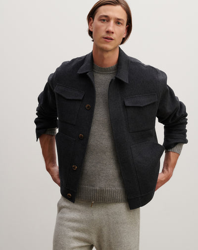 Veste double face-KHOL-90% laine 10% cachemire