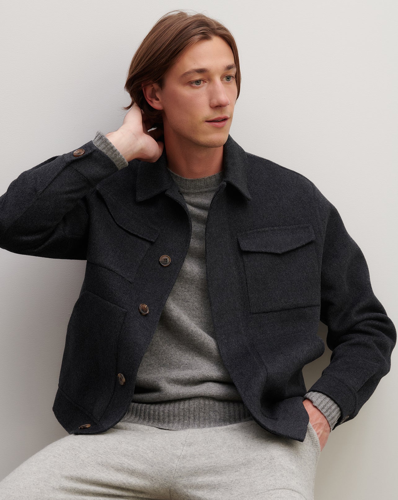 Veste double face-KHOL-90% laine 10% cachemire