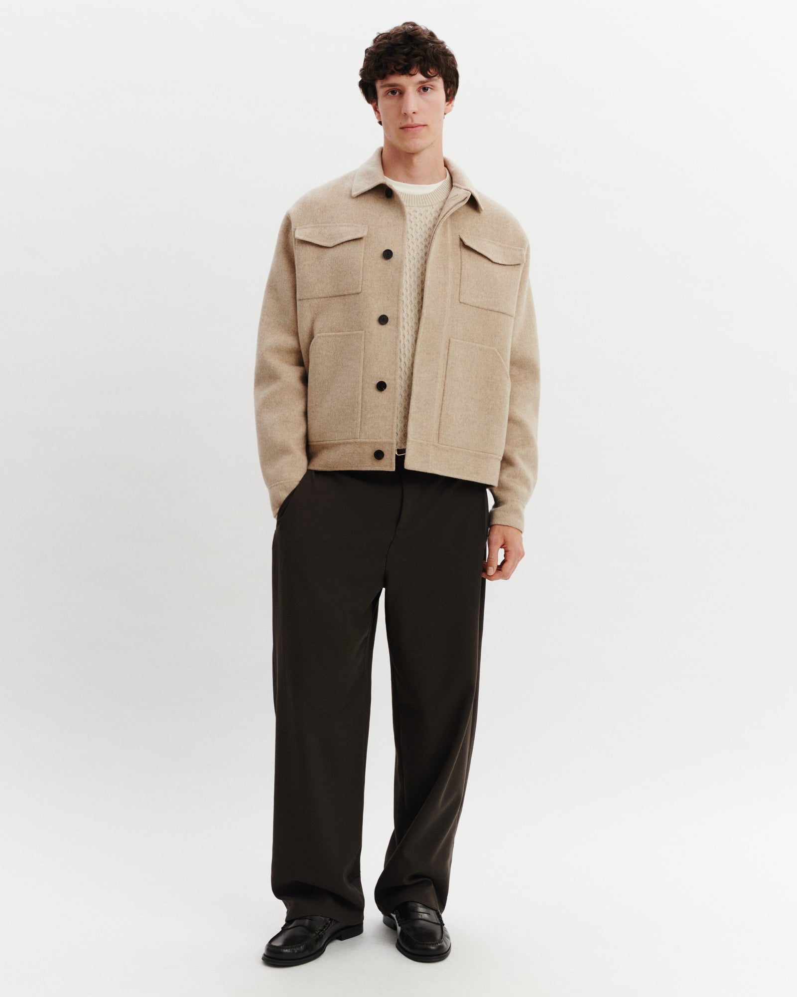 Veste double face-CORDE-90% laine 10% cachemire