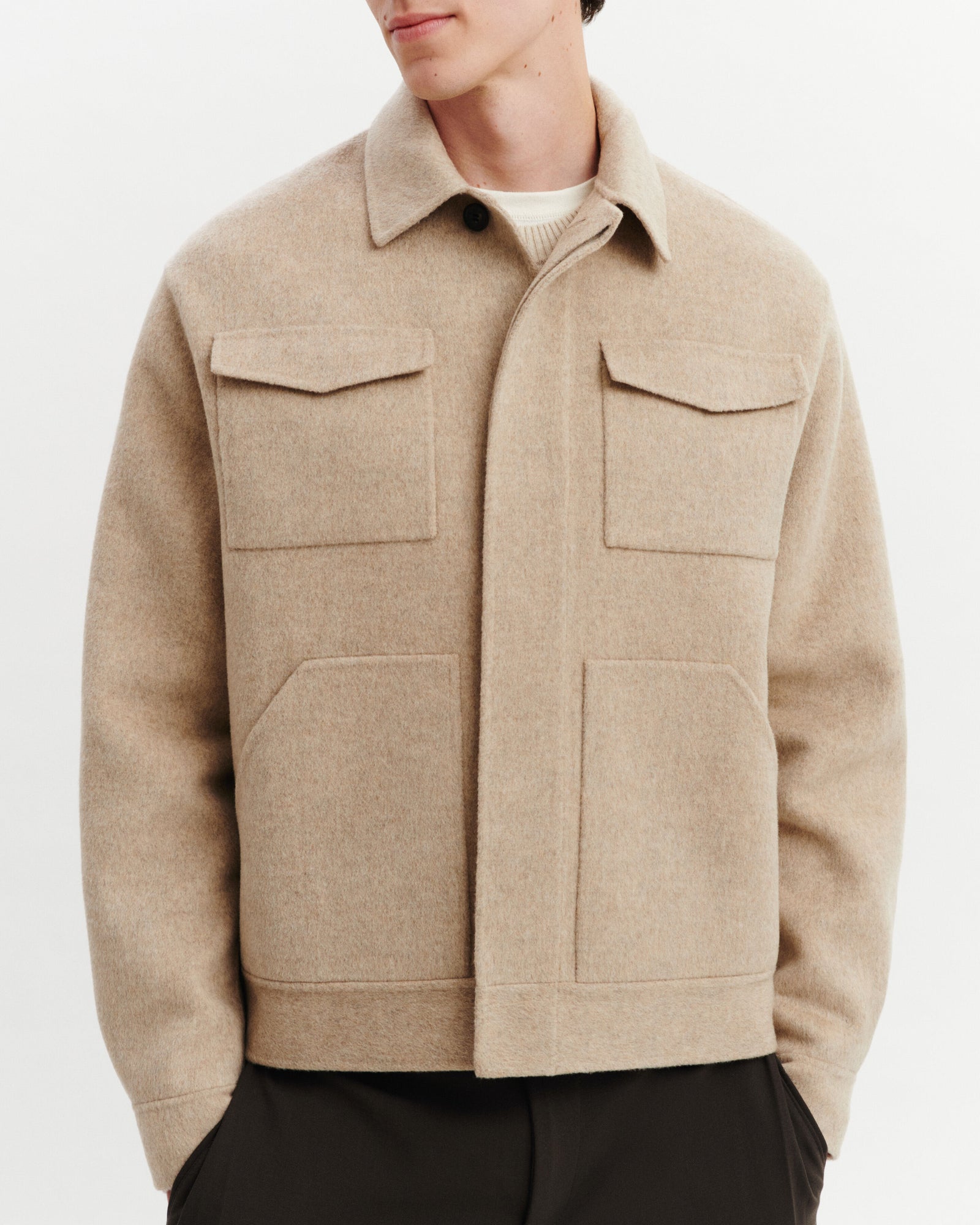 Veste double face-CORDE-90% laine 10% cachemire