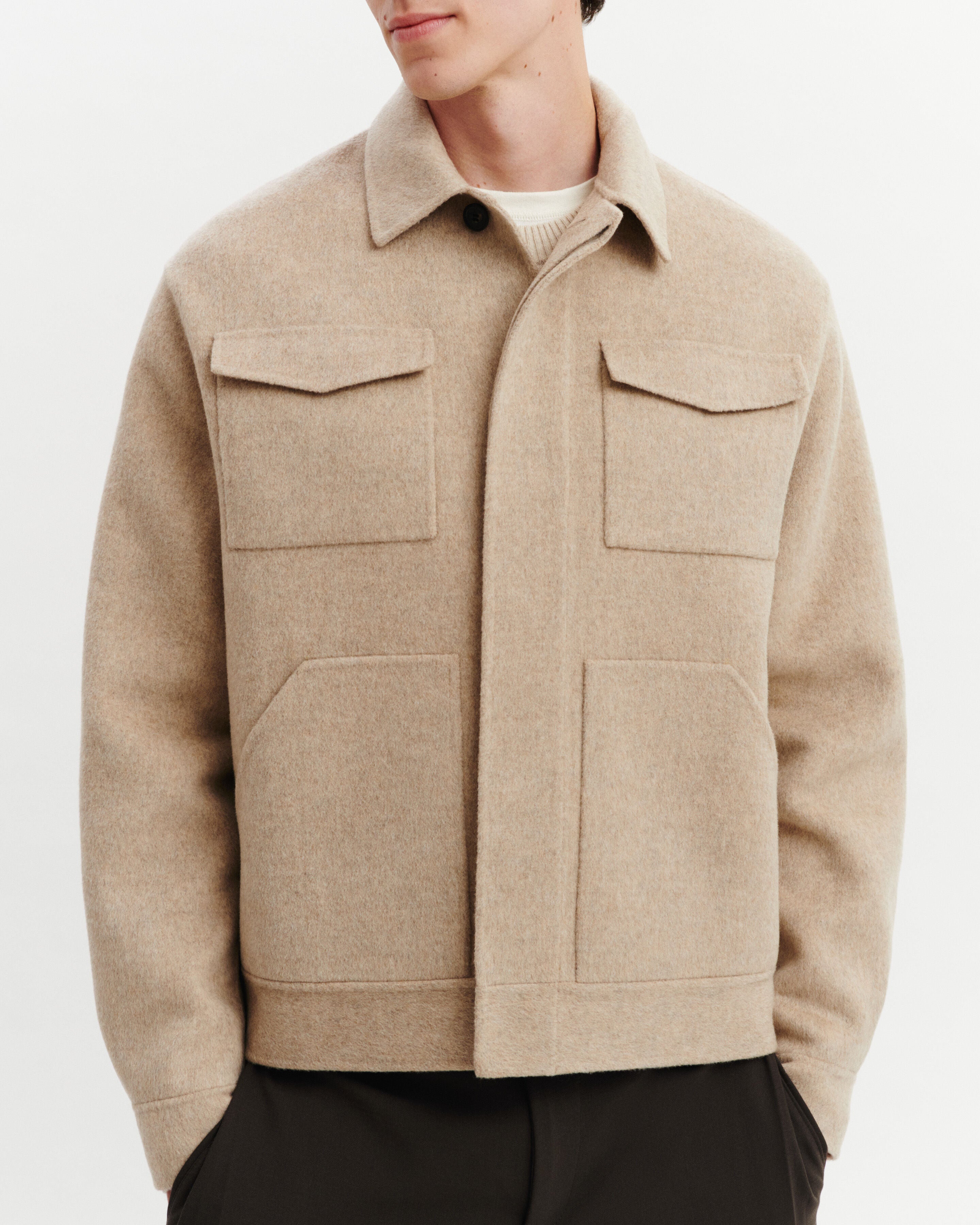 Veste double face-CORDE-90% laine 10% cachemire