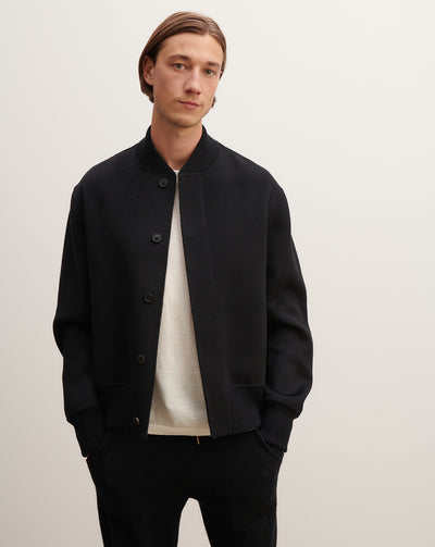 Teddy boutonné à poches-NOIR-90% LAINE 10% CACHEMIRE