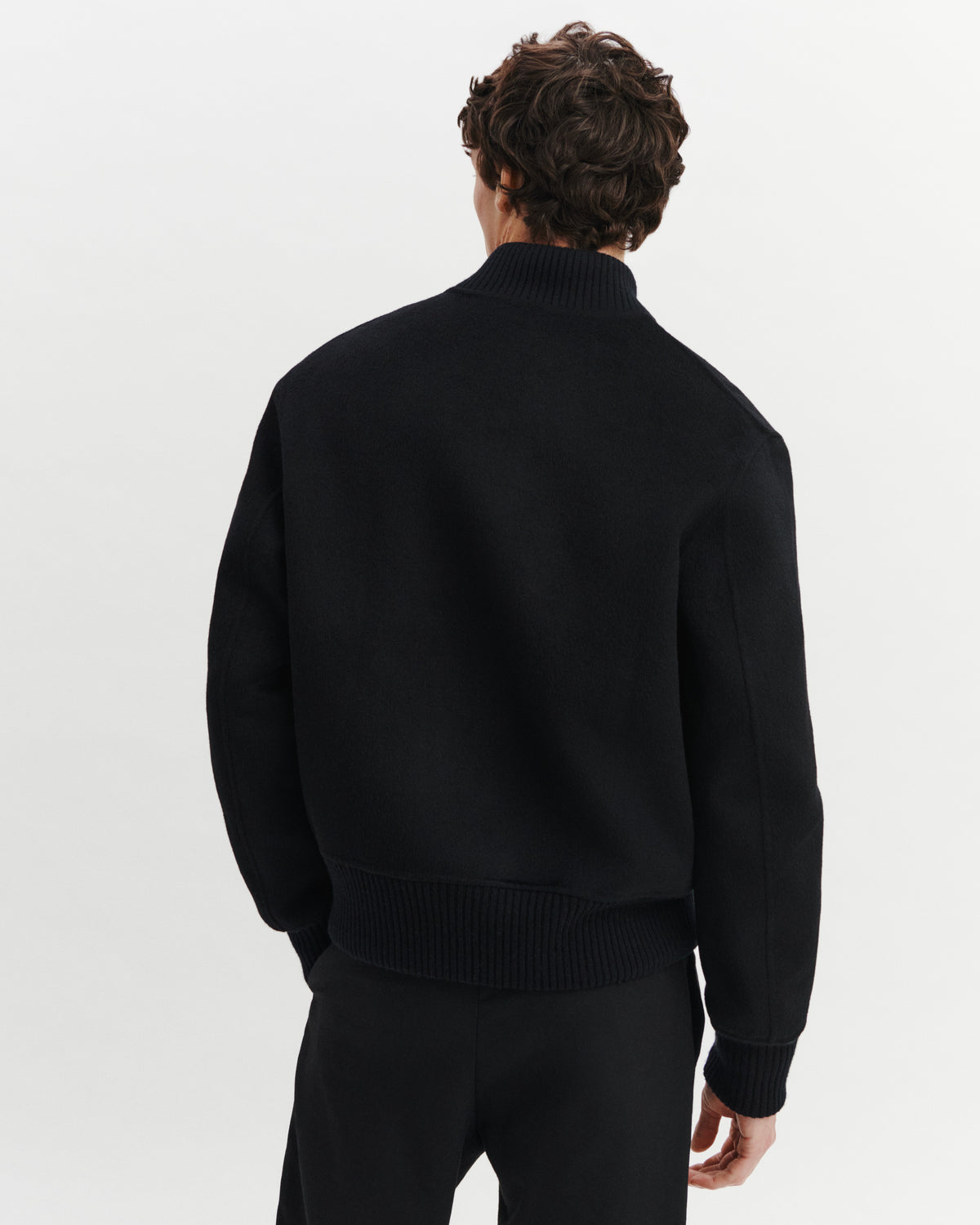 Bomber double face-NOIR-90% laine 10% cachemire Tricot - 50% laine 50% cachemire