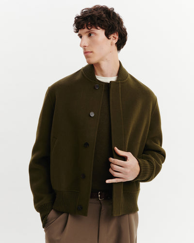 Bomber double face-VERT KELLER-90% laine 10% cachemire Tricot - 50% laine 50% cachemire