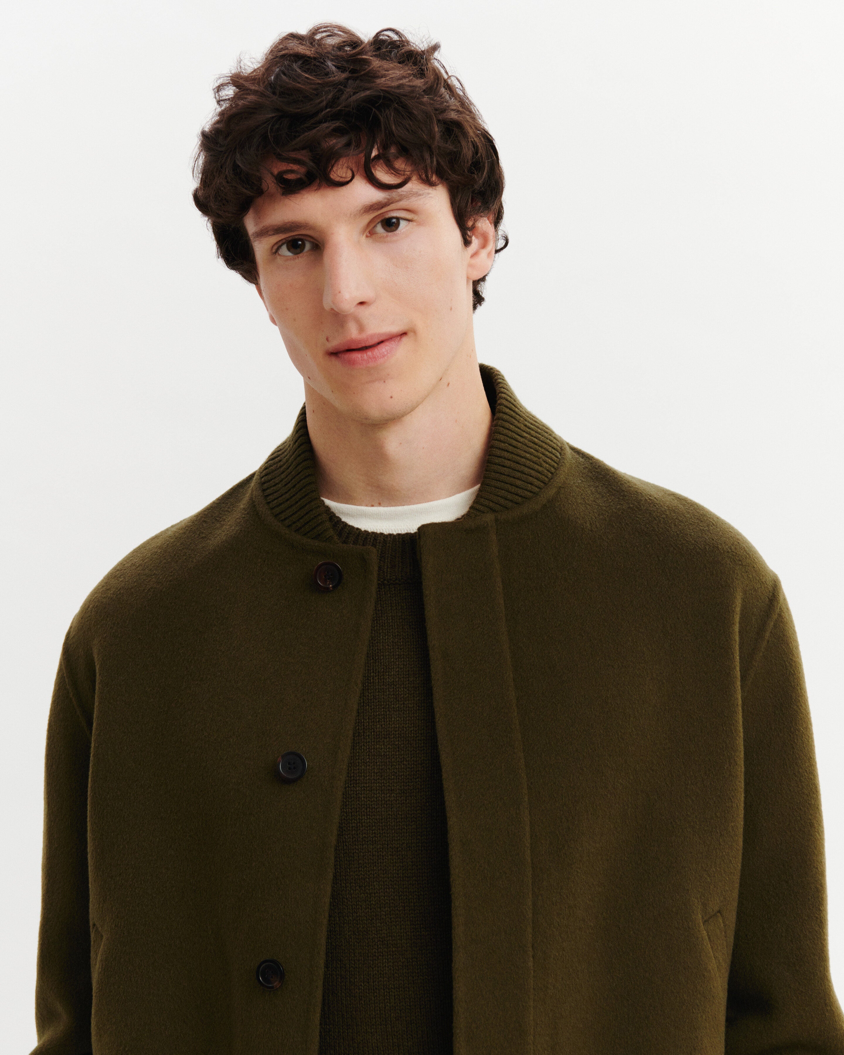 Bomber double face-VERT KELLER-90% laine 10% cachemire Tricot - 50% laine 50% cachemire