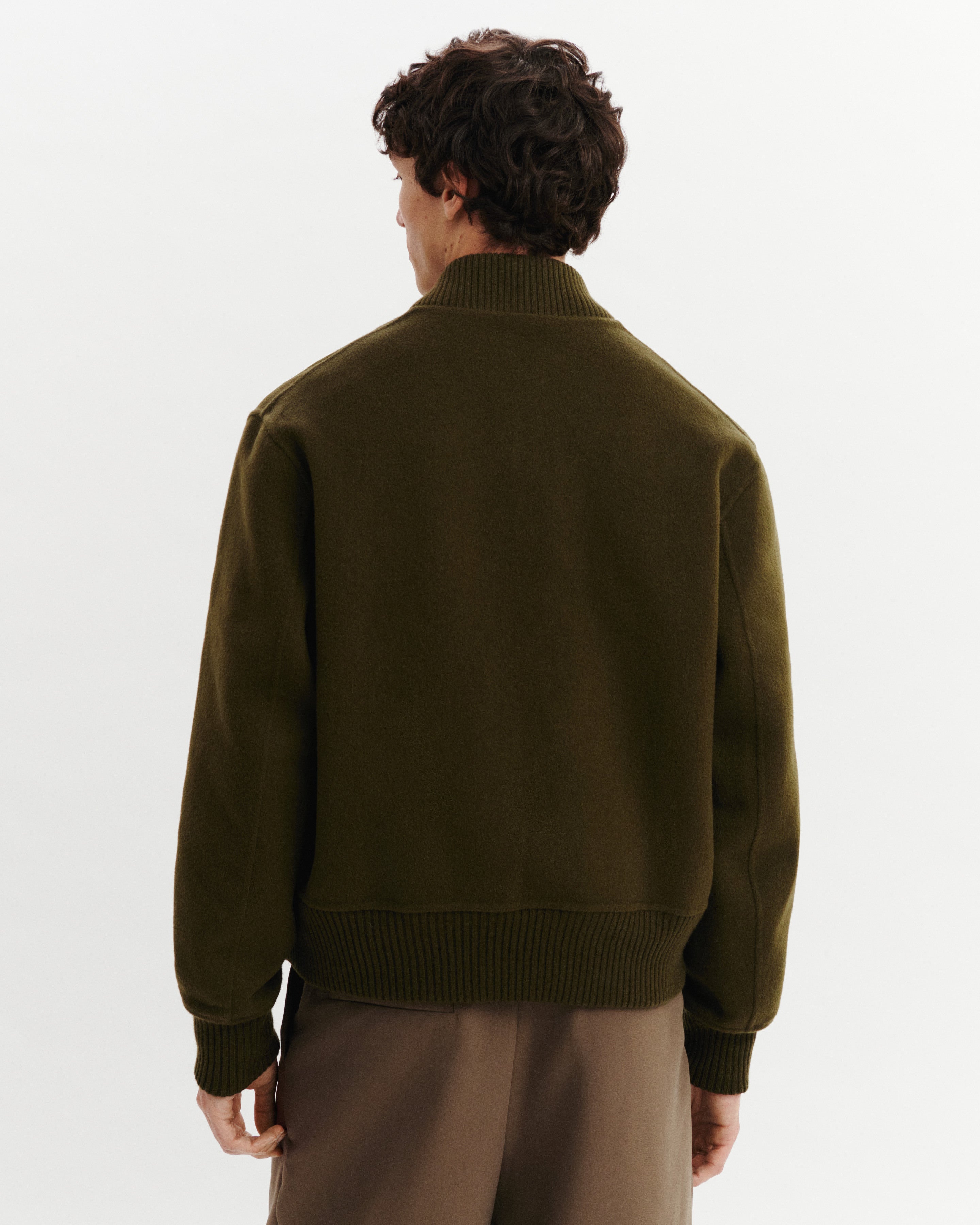 Bomber double face-VERT KELLER-90% laine 10% cachemire Tricot - 50% laine 50% cachemire