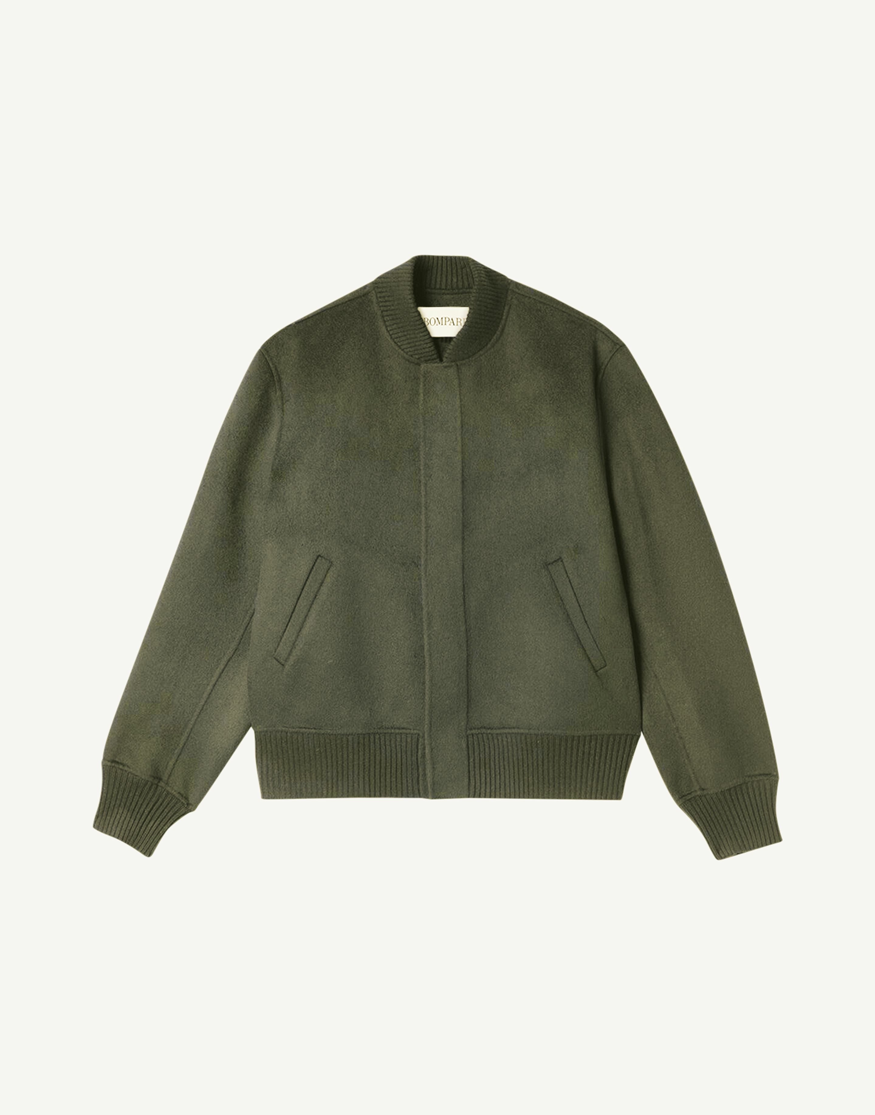 Bomber double face-VERT KELLER-90% laine 10% cachemire Tricot - 50% laine 50% cachemire