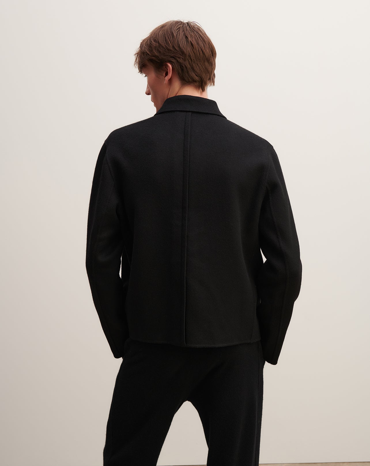 Veste zippée double face-NOIR-90% laine 10% cachemire