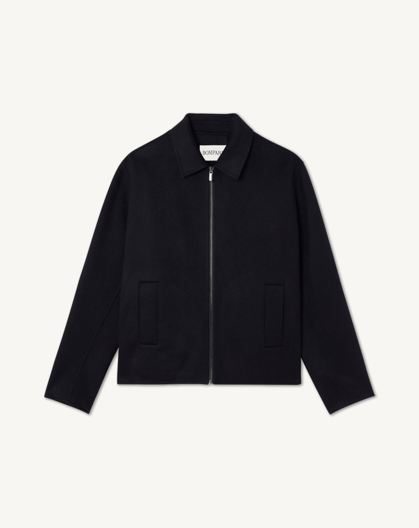 Veste zippée double face-NOIR-90% laine 10% cachemire