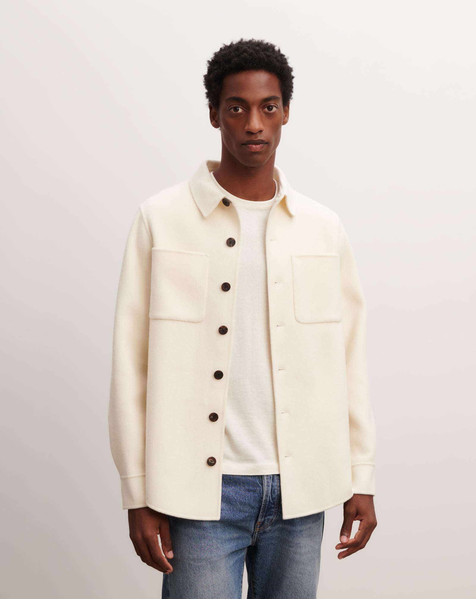 Sur-chemise double face-NATUREL-90% laine 10% cachemire