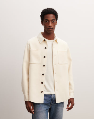Sur-chemise double face-NATUREL-90% laine 10% cachemire